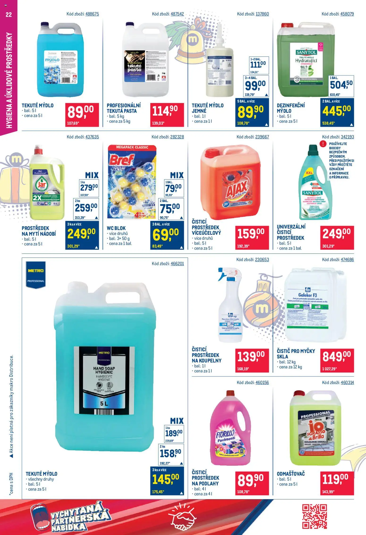 Makro leták - Gastronomie od 03.12.2025 | Strana: 22 | Produkty: Čistící prostředek, Wc blok, Ajax, Odmašťovač