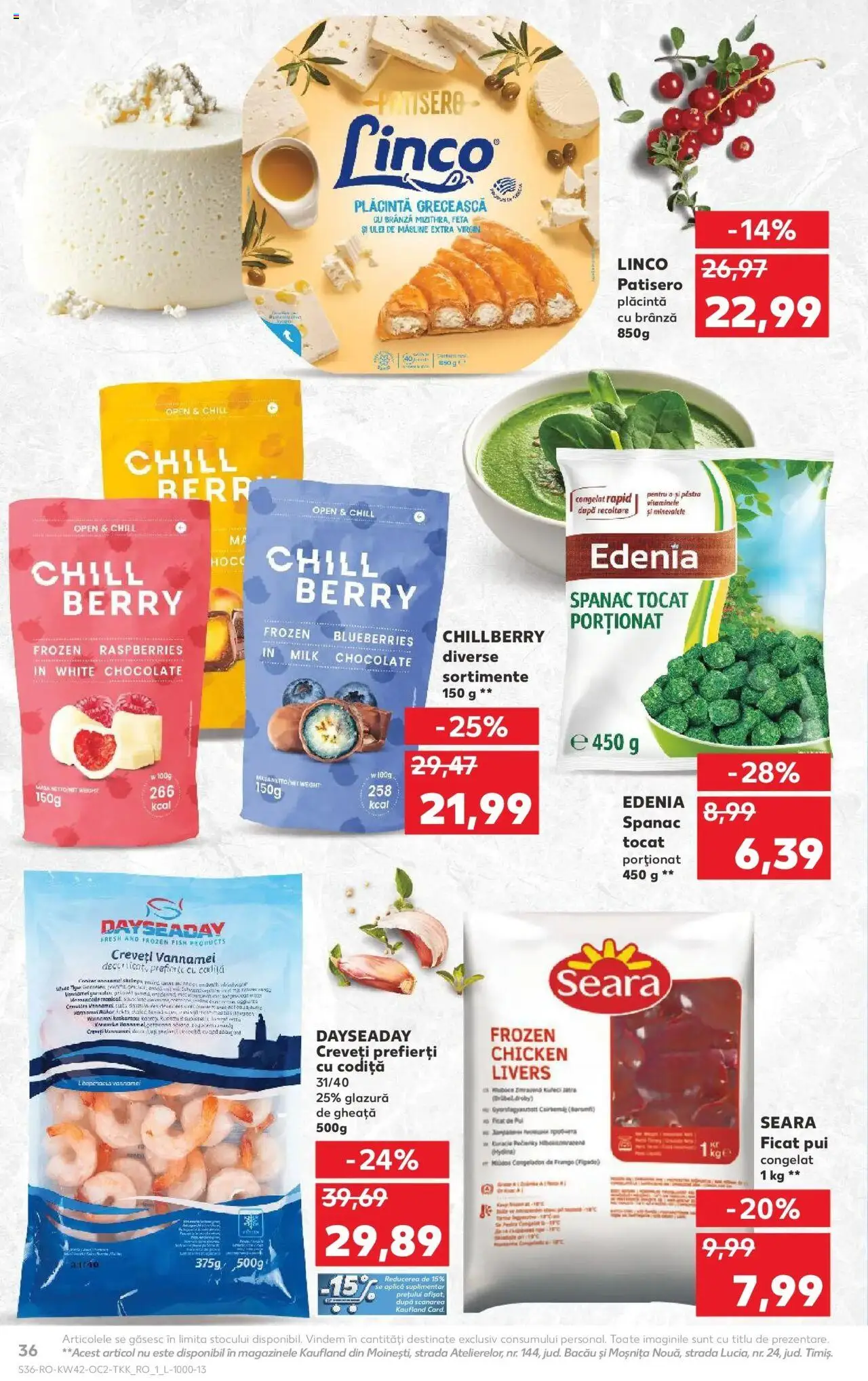Noul catalog Kaufland – valabil de la 15.10.2025 | Pagină: 36 | Produse: Masă, Măsline, Plăcintă, Brânză
