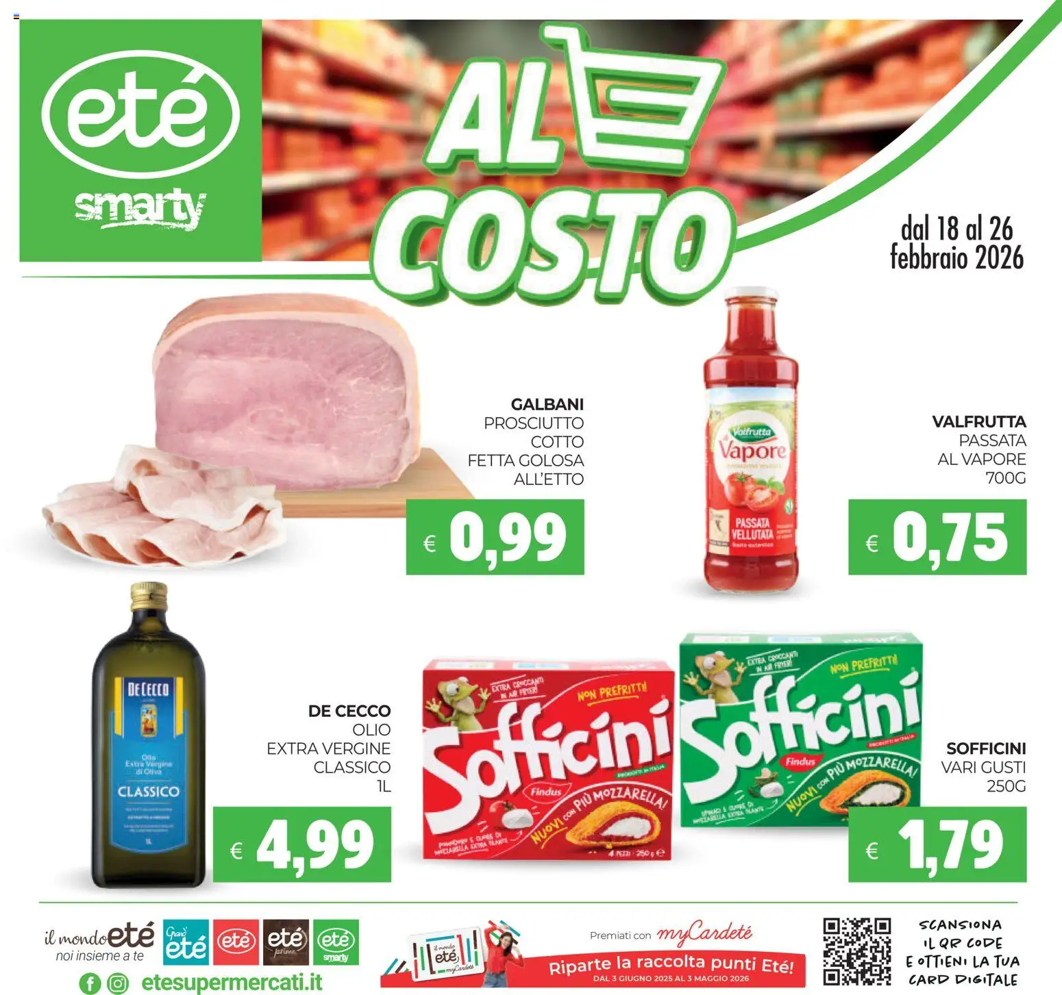 Volantino Eté del 18.02.2026 | Pagina: 1 | Prodotti: Tè, Mozzarella, Prosciutto, Olio extra vergine