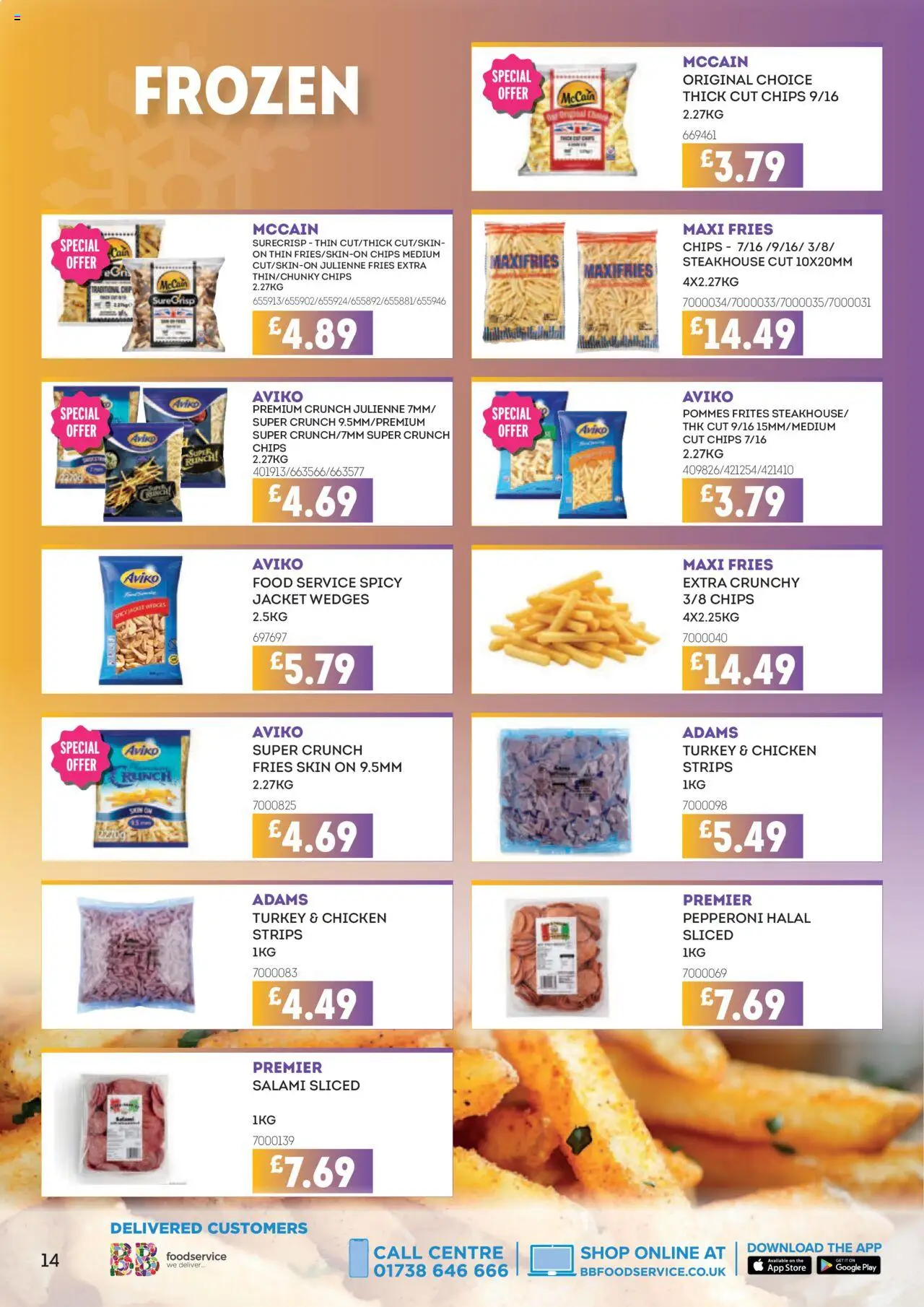 {H1} | Page: 14 | Products: Chicken, Salami, Chips, Füstölt oldalas