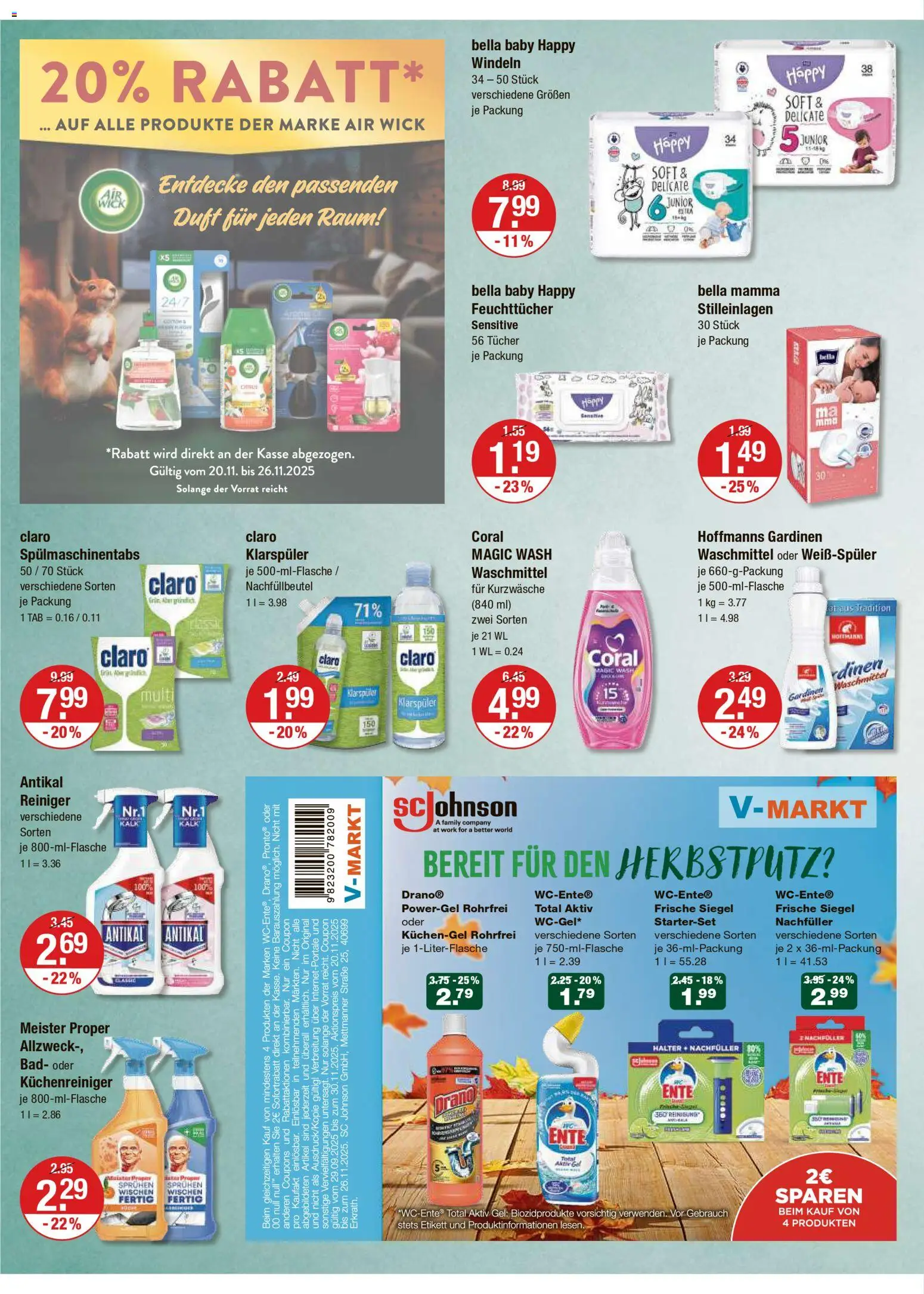 V-Markt - M&#252;nchen – gültig ab 20.11.2025 | Seite: 10 | Produkte: Coral, Duft, Waschmittel, Spülmaschinentabs