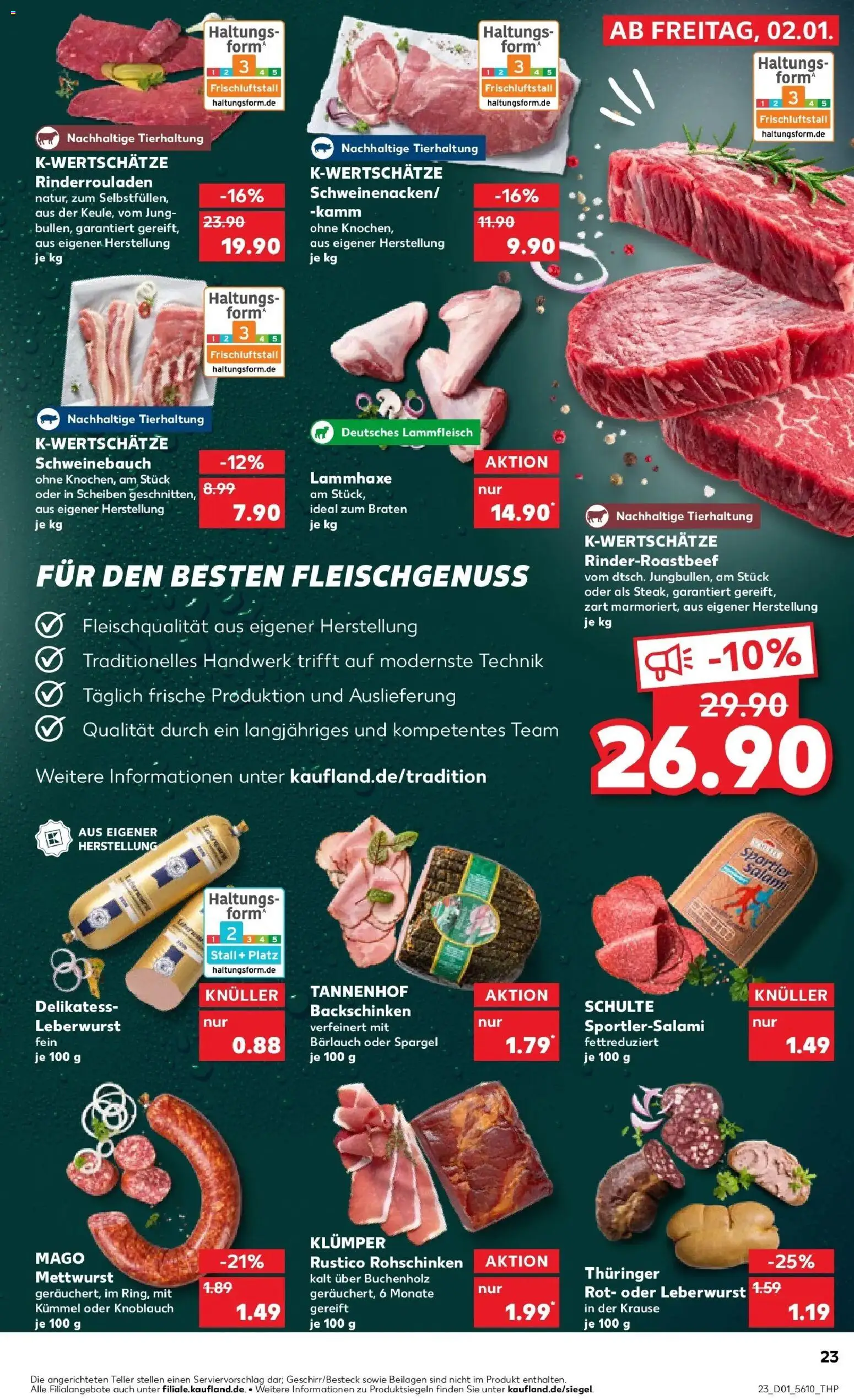 Kaufland prospekt Eisenach	 – gültig ab 05.01.2026 | Seite: 29 | Produkte: Rinderrouladen, Schweinebauch, Spargel, Knoblauch