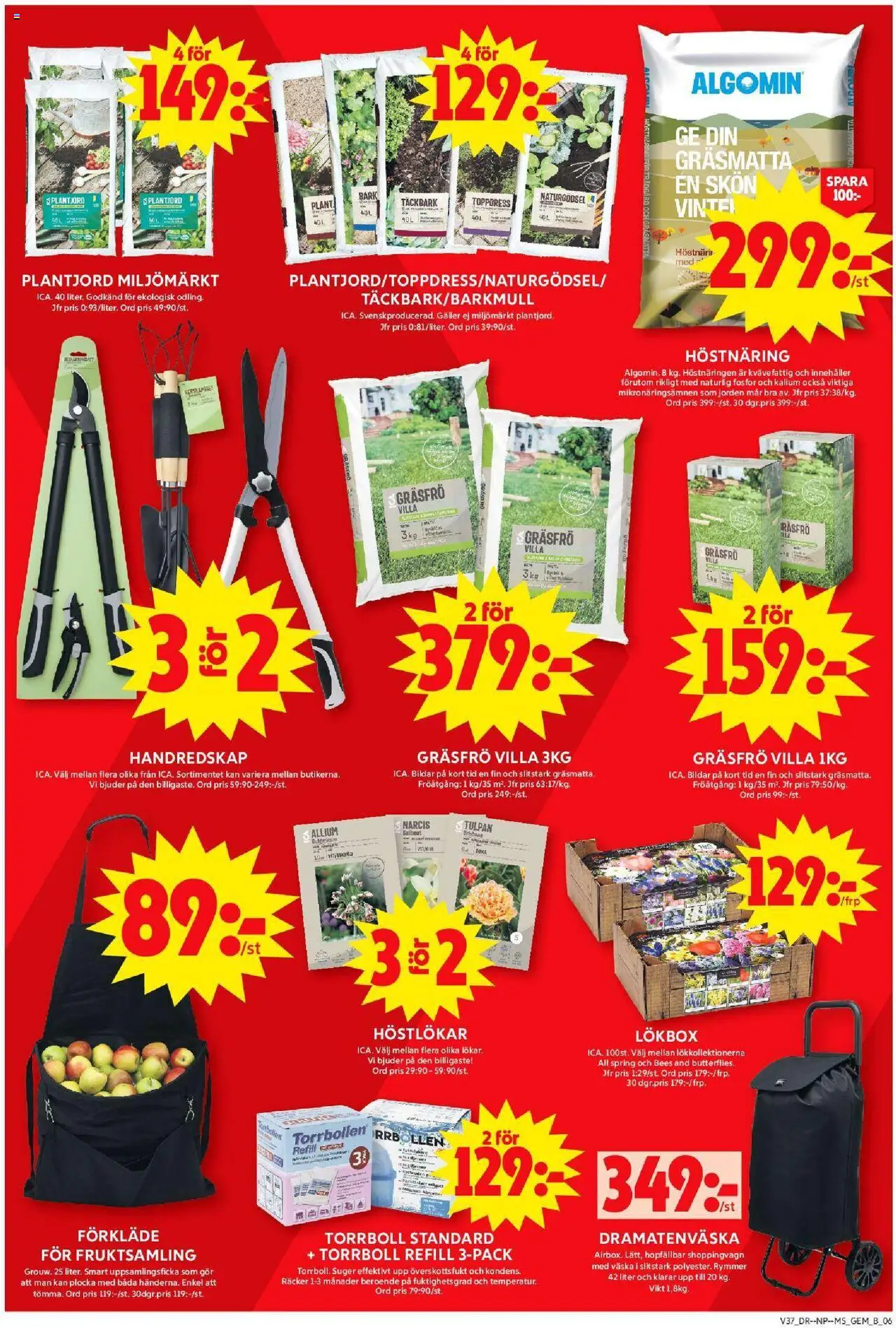 ICA Maxi reklamblad aktuell från 08.09.2025 | Sida: 10 | Produkter: Jord, Täckbark, Galler, Väska