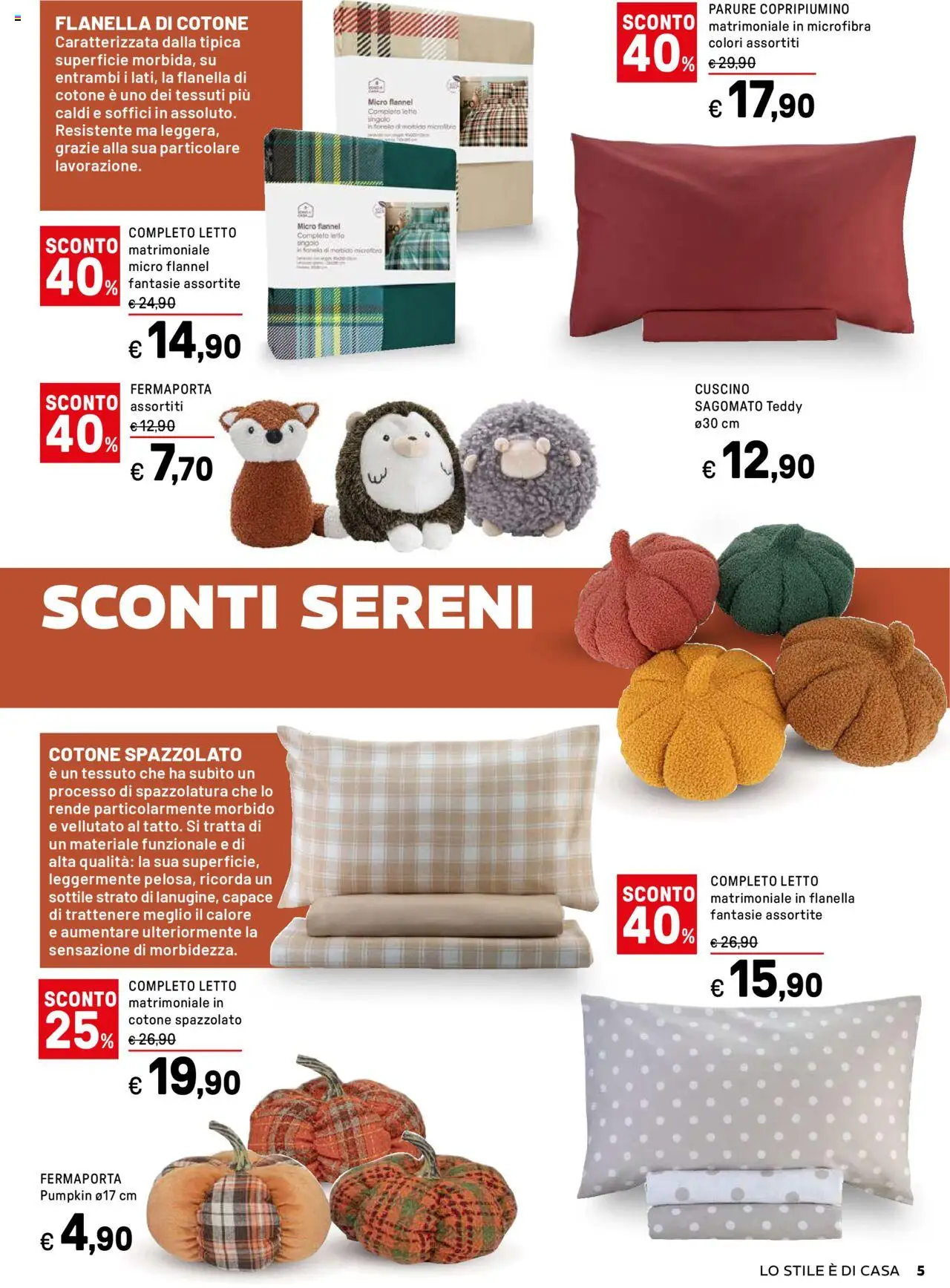 Volantino Iper del 13.10.2025 | Pagina: 5 | Prodotti: Copripiumino, Fermaporta, Letto matrimoniale, Cuscino