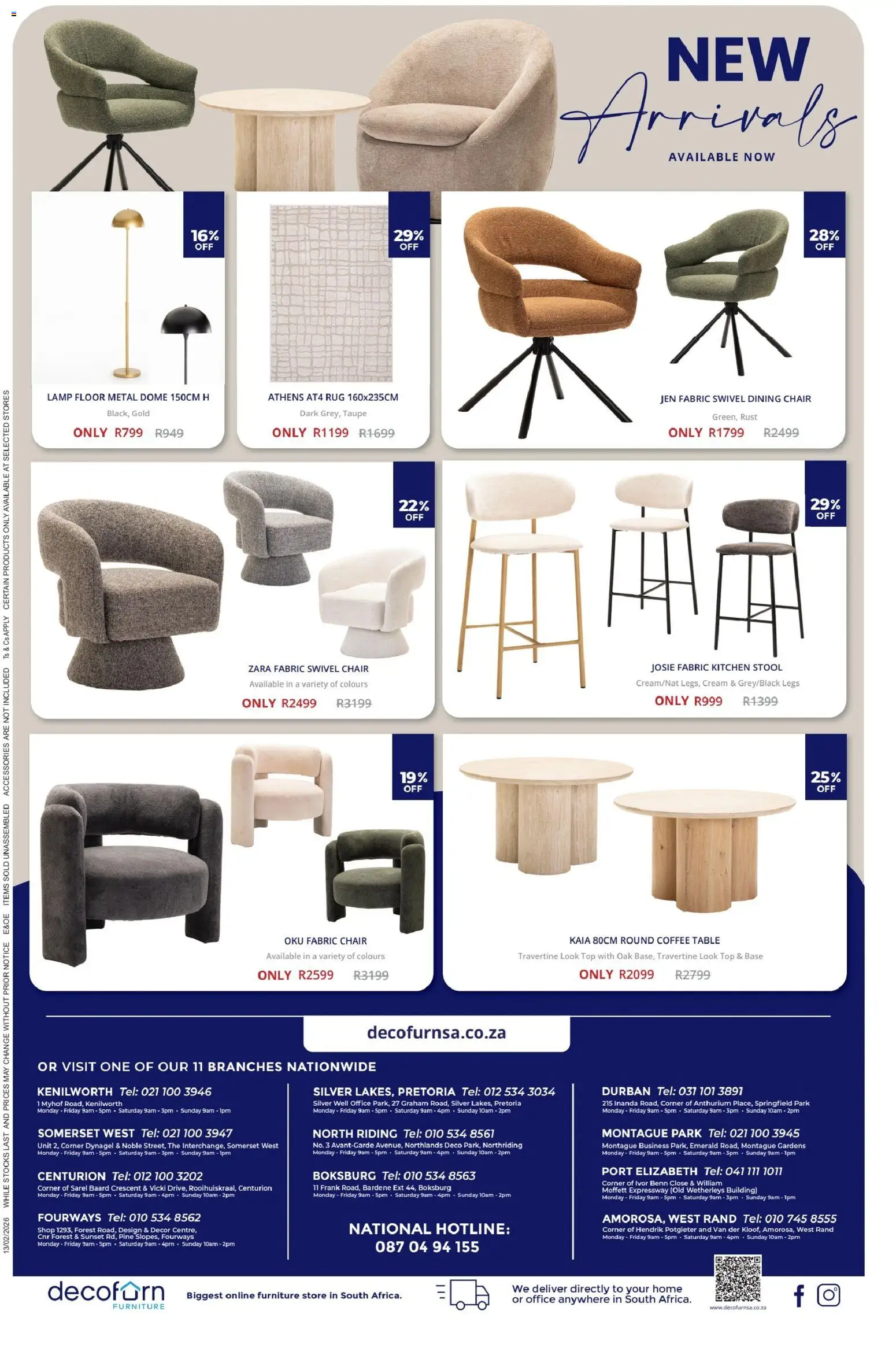 New Decofurn catalogue – valid from 01.03.2026 | Page: 4 | Products: Stool, Coffee table, Table, Lamp