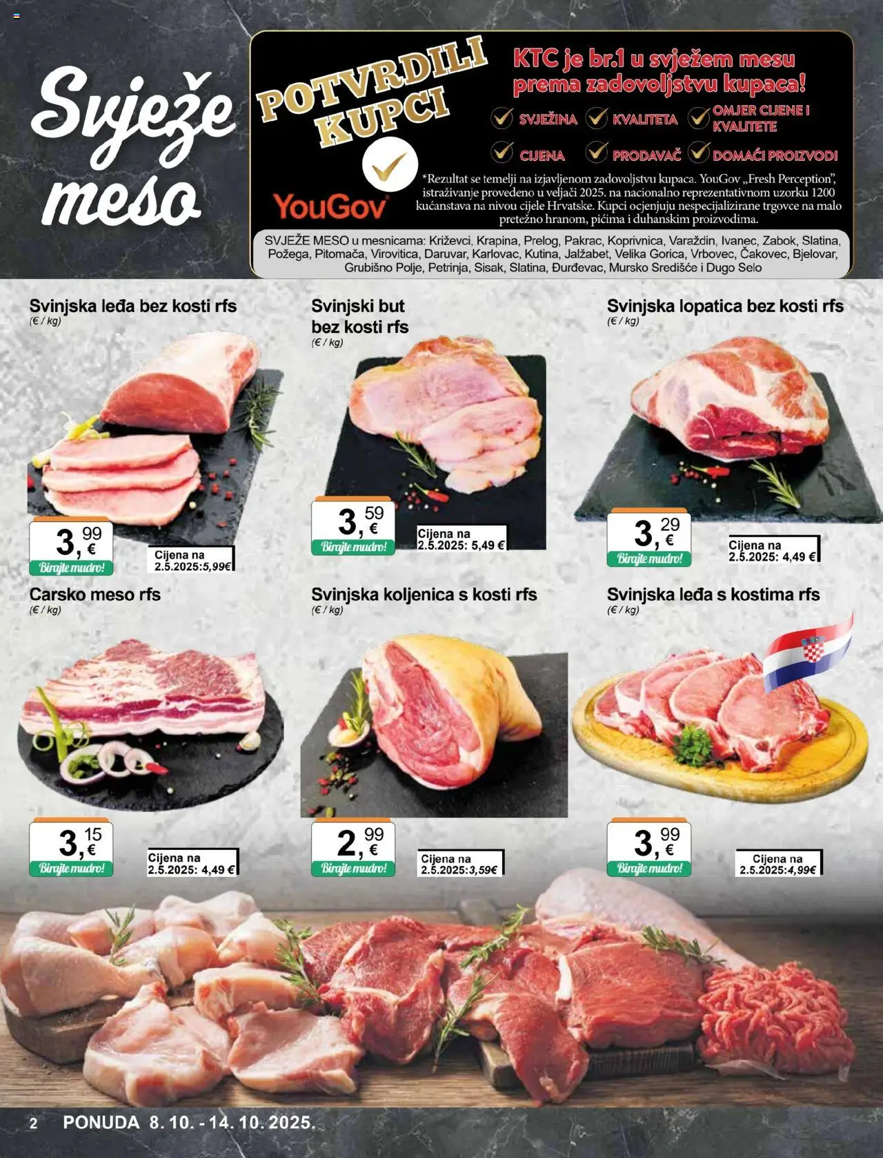 KTC katalog | vrijedi od 08.10.2025 | Stranica: 2 | Proizvodi: Carsko meso, Svinjski but, Meso, Lopatica