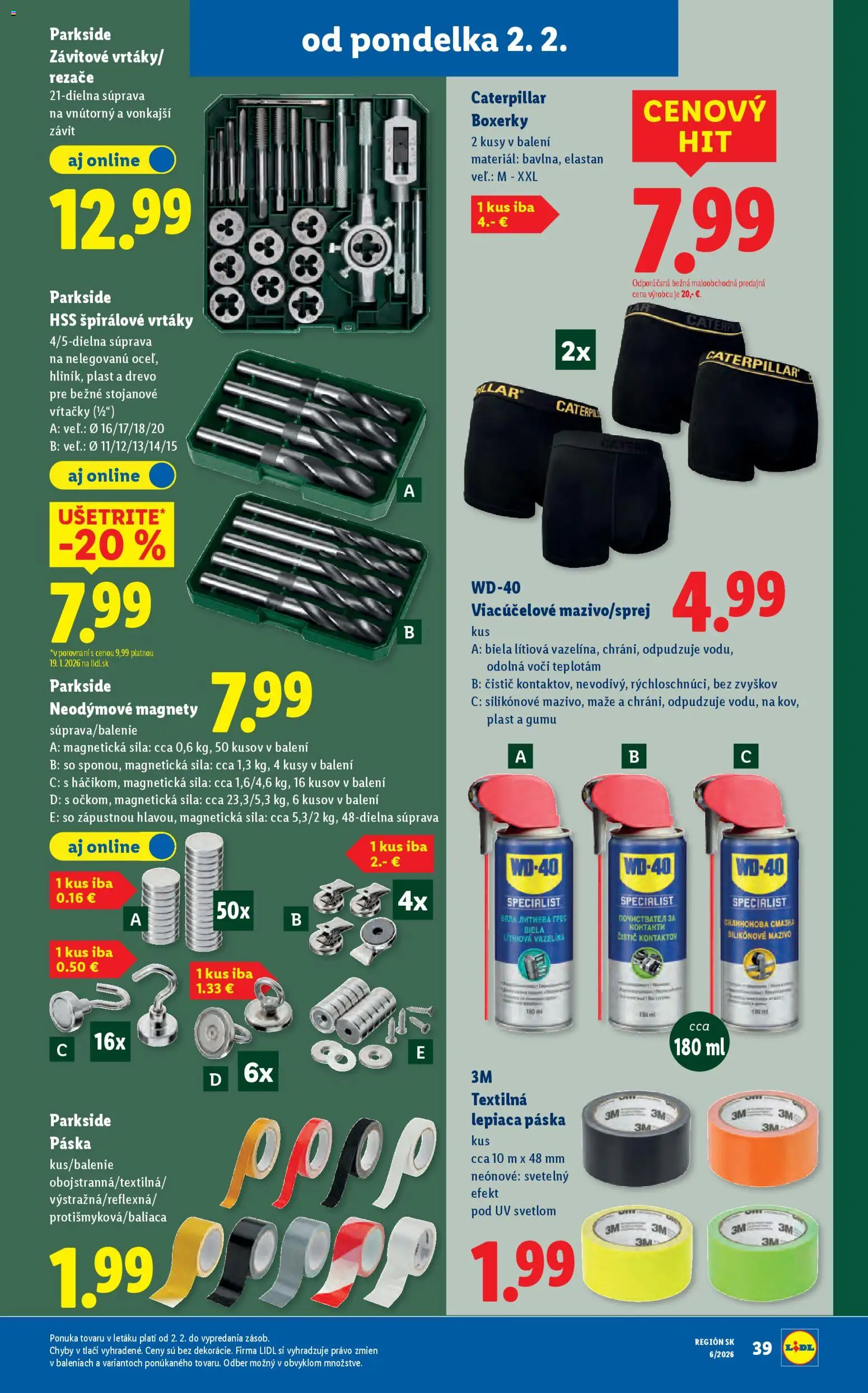 Nové Lidl akcie – leták je platný od 05.02.2026 | Strana: 88 | Produkty: Parkside, Boxerky