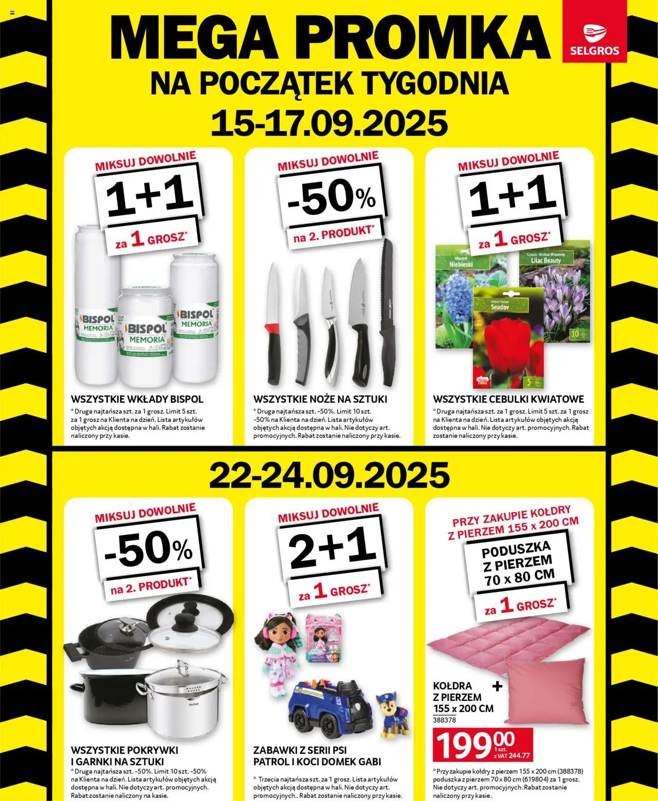 Selgros cash&carry Gazetka - Mega Promka od 15.09.2025 | Strona: 2 | Produkty: Poduszka, Garnki, Kołdra