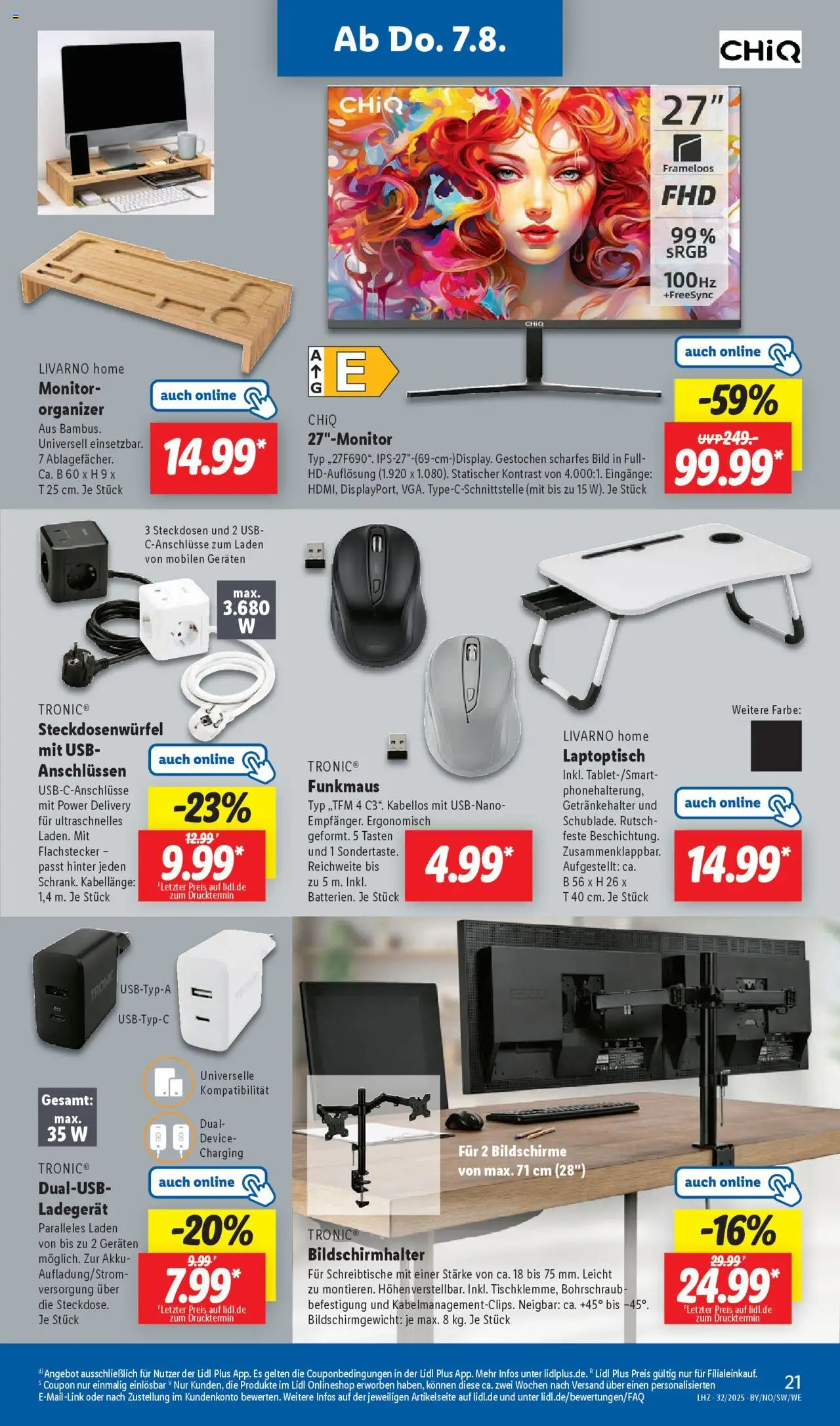 Lidl Prospekt Rahden - gültig ab dem 04.08.2025 | Seite: 33 | Produkte: USB, Ladegerät, Monitor