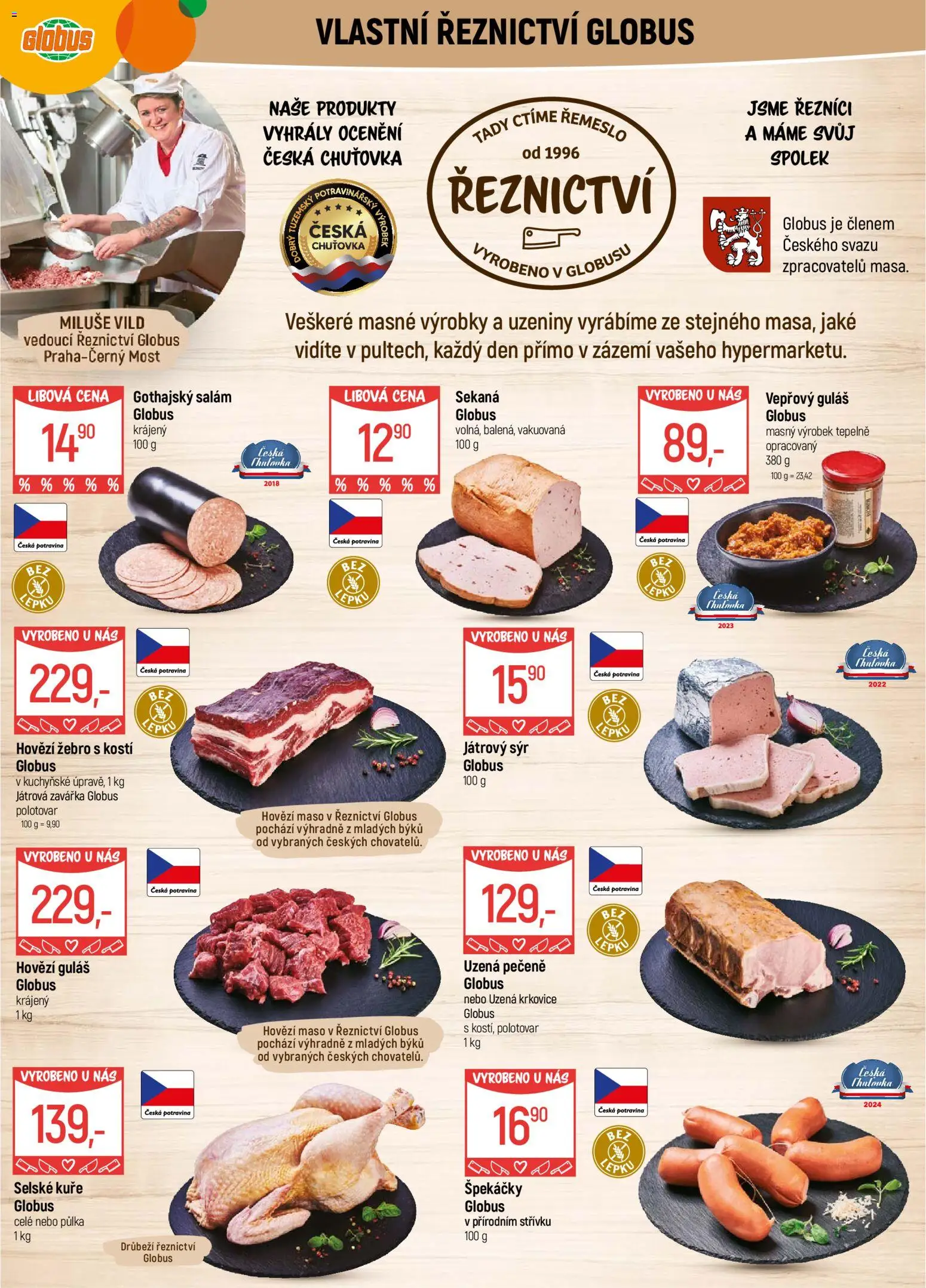 Globus leták - Praha Černý Most od 25.02.2026 | Strana: 6 | Produkty: Hovězí maso, Uzeniny, Maso, Uzená krkovice