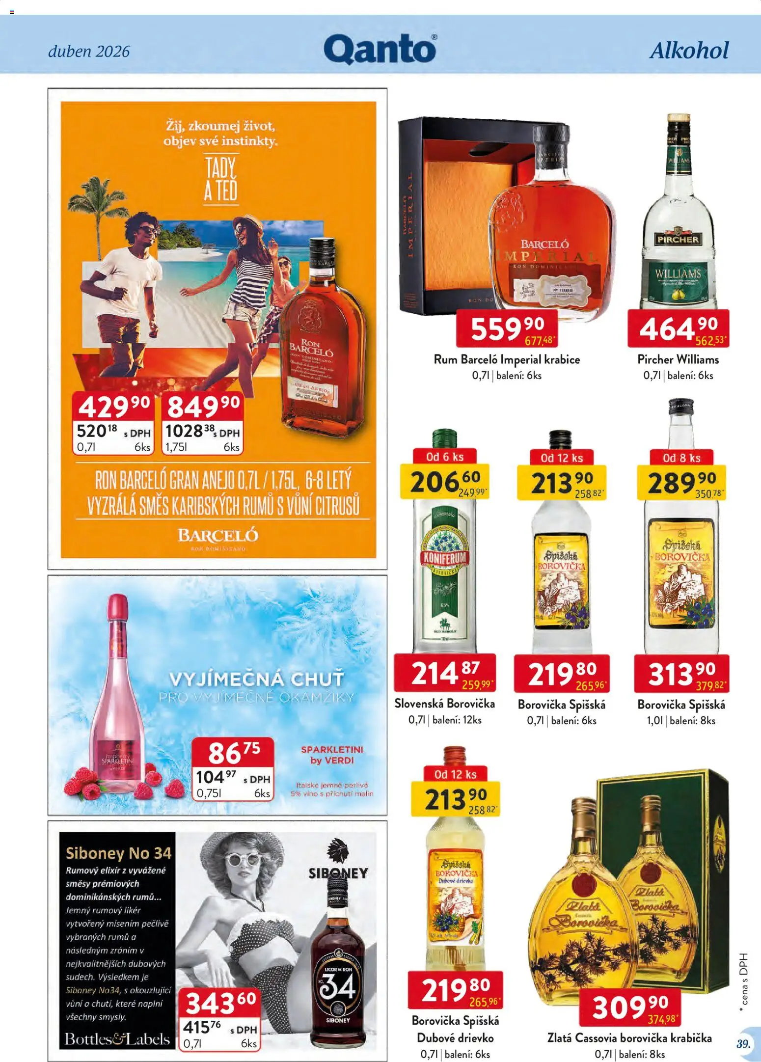 Astur & Qanto leták - Velkoobchod 04/2026 od 01.04.2026 | Strana: 39 | Produkty: Rum, Krabička, Krabice, Spišská borovička