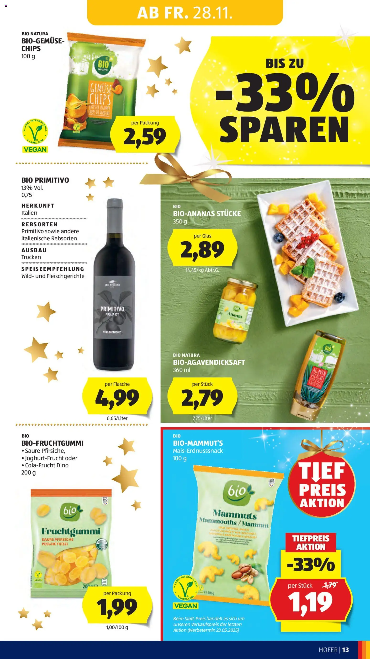 Hofer AT akciós ujság - amely érvényes a következő dátumtól: 28.11.2025 | Oldal: 19 | Termékek: Chips, Vegán