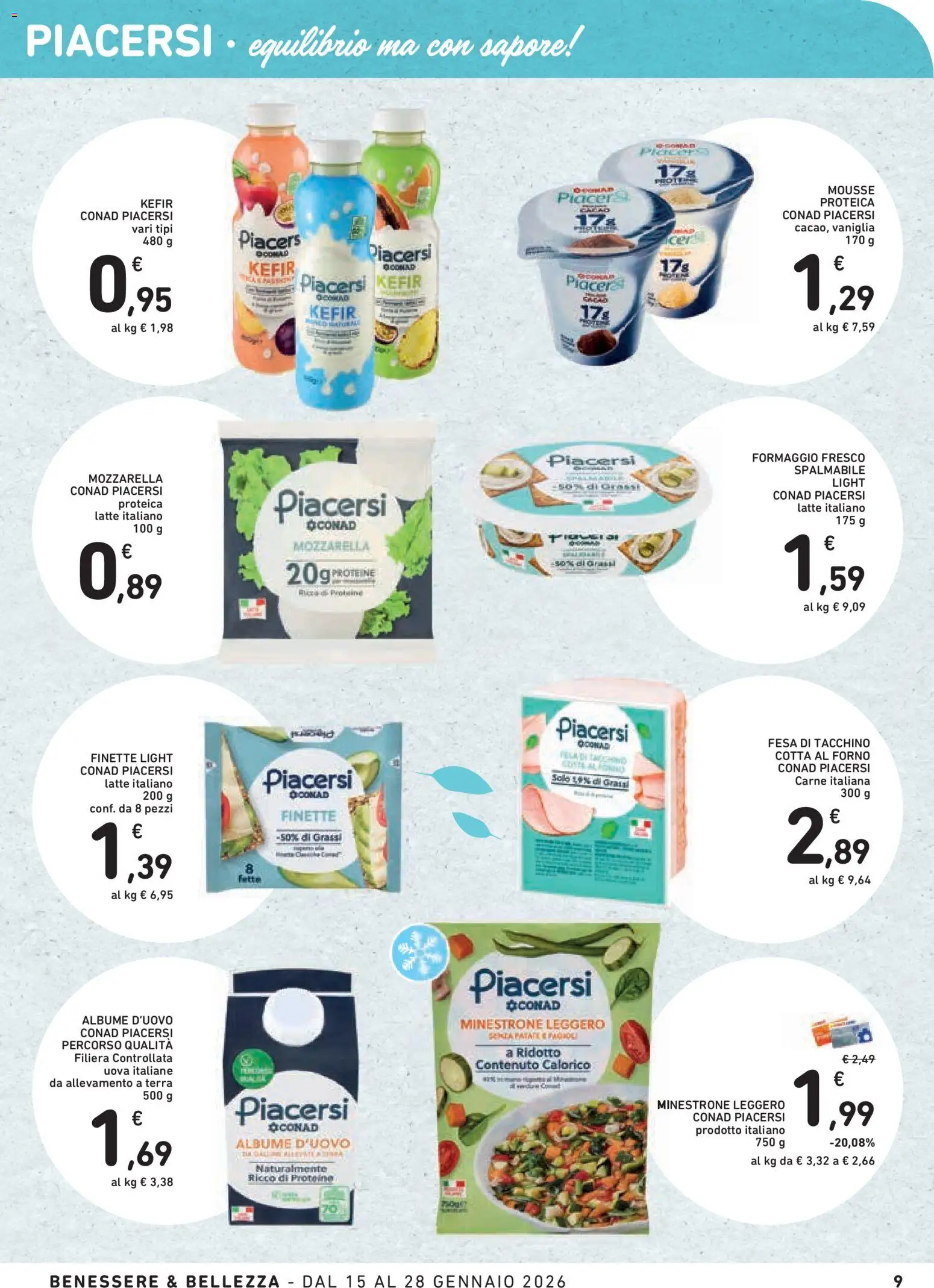 Volantino Conad del 15.01.2026 | Pagina: 9 | Prodotti: Uova, Latte, Forno, Terra