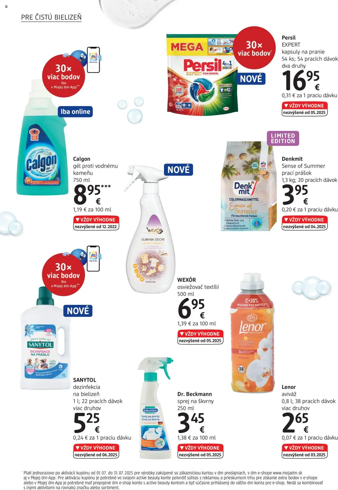 dm drogerie Journal Júl 2025 │ platný od 01.07.2025 | Strana: 28 | Produkty: Prací prášok, Sanytol, Aviváž, Lenor