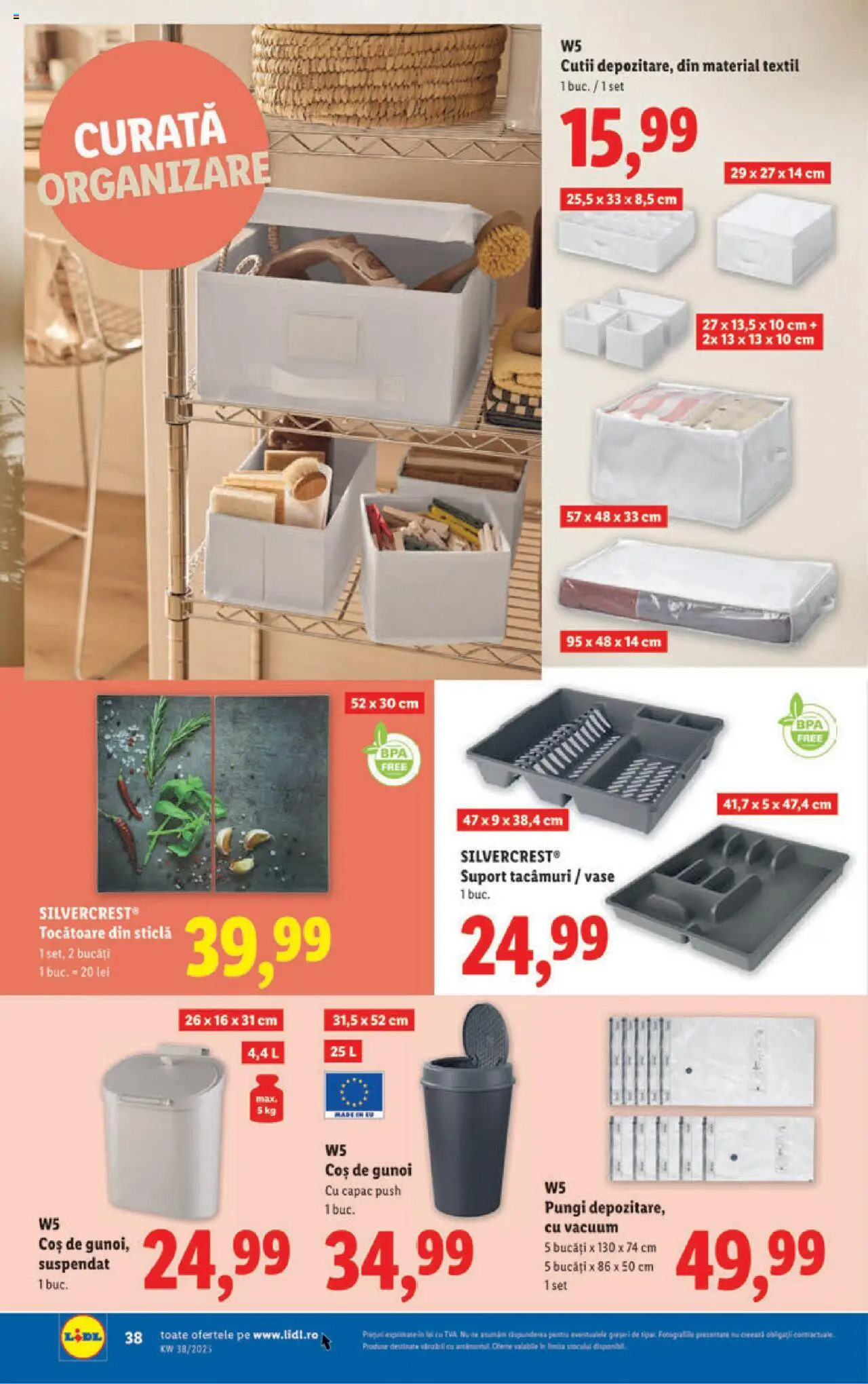 Noul catalog Lidl – valabil de la 15.09.2025 | Pagină: 38 | Produse: Coș, Su sebili