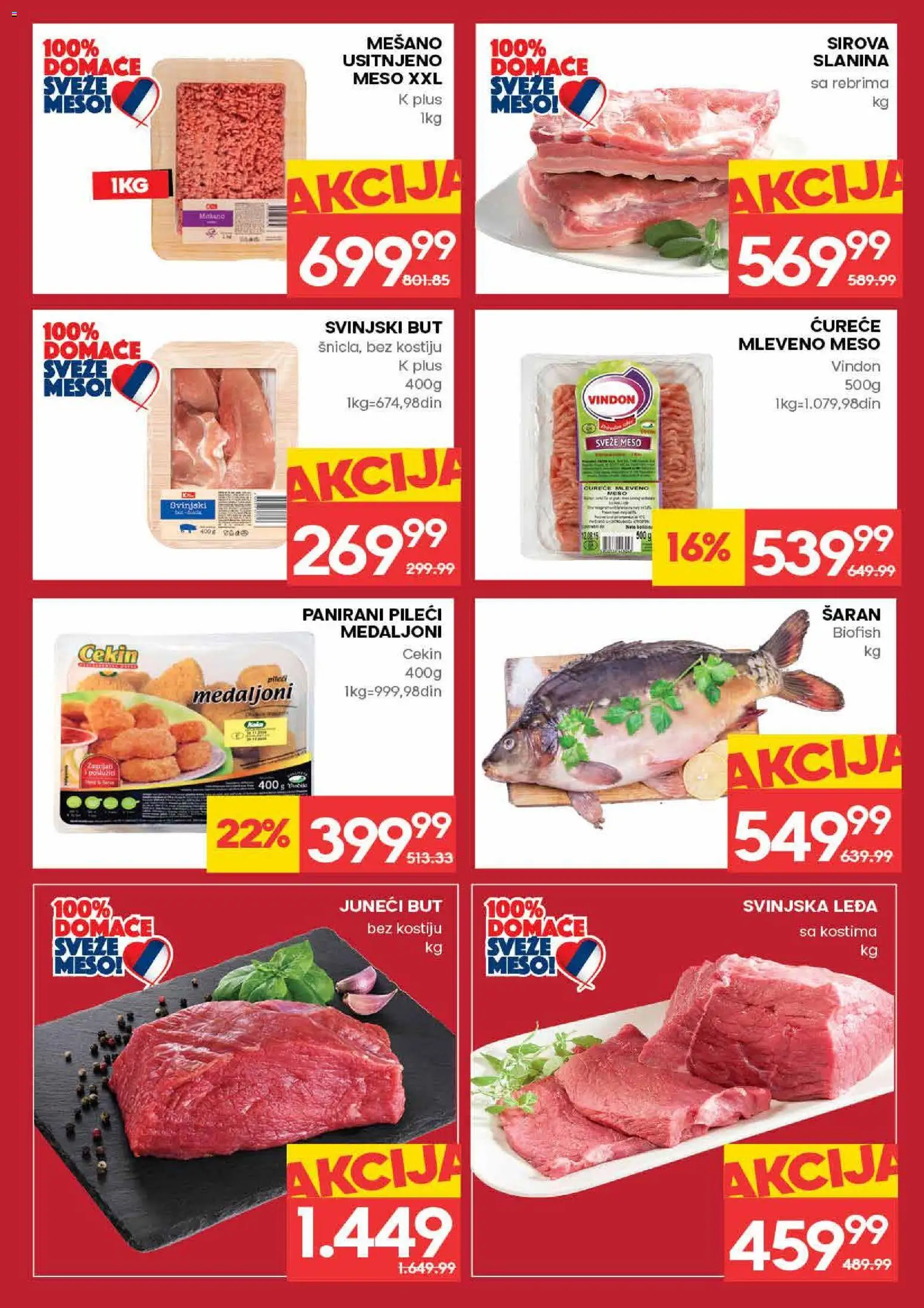 Roda katalog - važi od 26.02.2026 | Strana: 5 | Proizvode: Juneći but, Mleveno meso, Slanina, Svinjski but