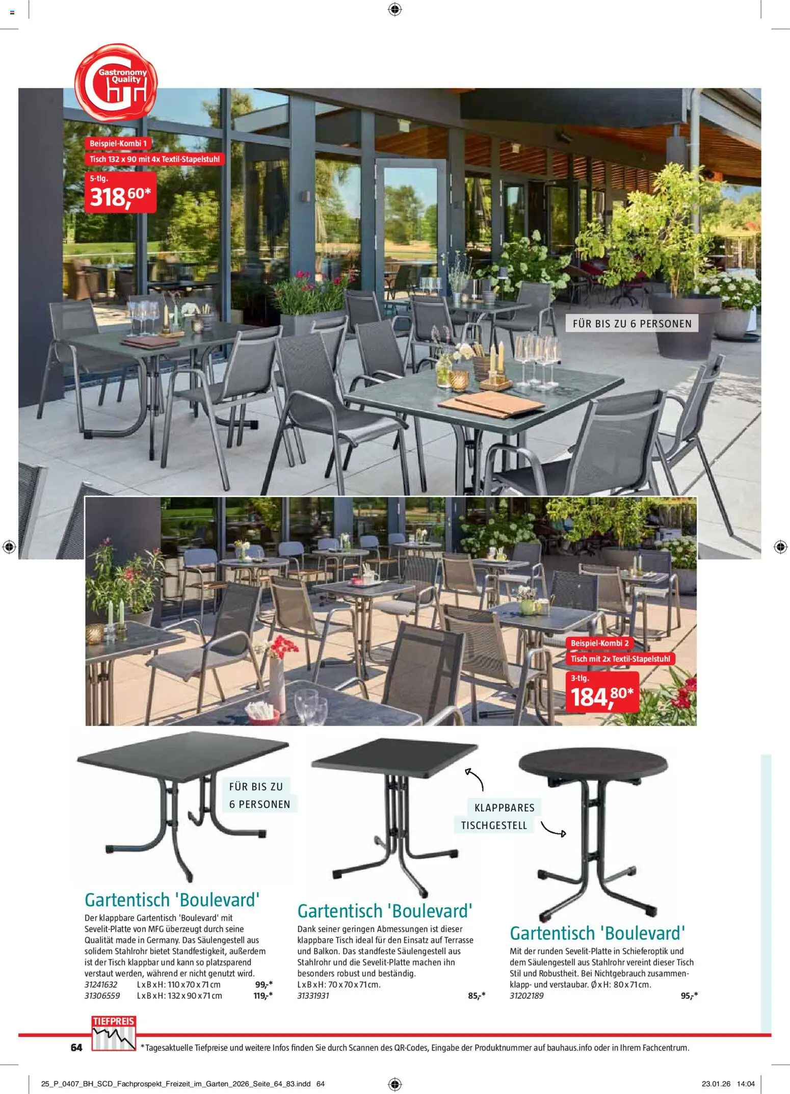 Bauhaus Freizeit im Garten – gültig ab 02.03.2026 | Seite: 64 | Produkte: Tisch