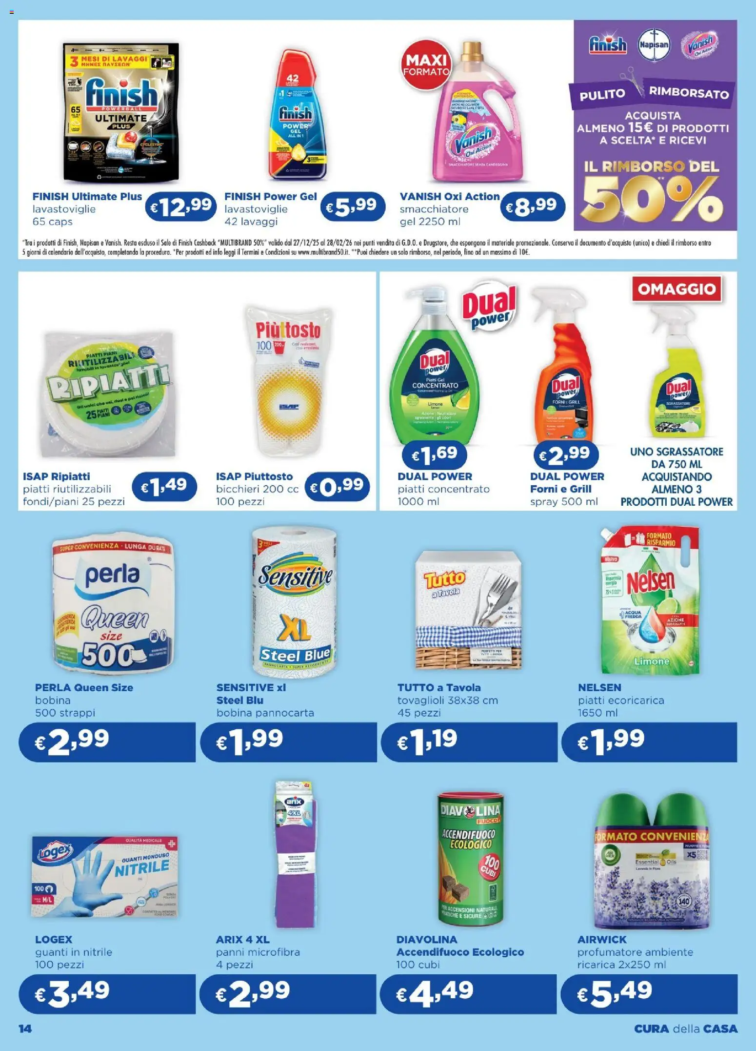 Volantino Acqua e Sapone del 05.02.2026 | Pagina: 14 | Prodotti: Sgrassatore, Guanti, Lavastoviglie, Lavanda