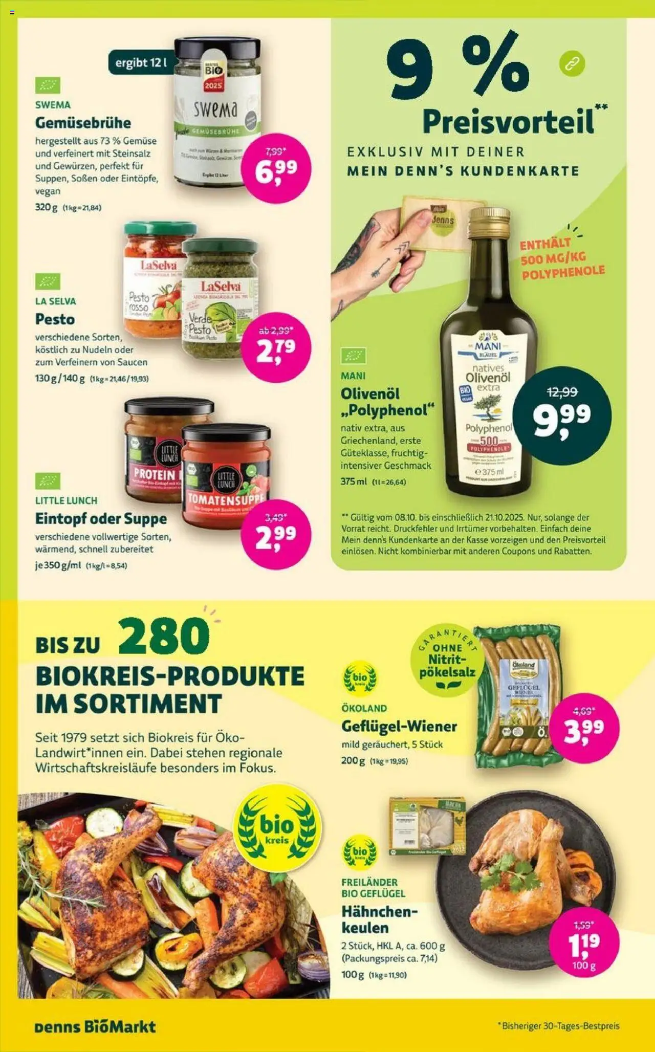 Denns BioMarkt Angebote – gültig ab 08.10.2025 | Seite: 10 | Produkte: Hahnchen, Olivenol, Gemüse, Nudeln