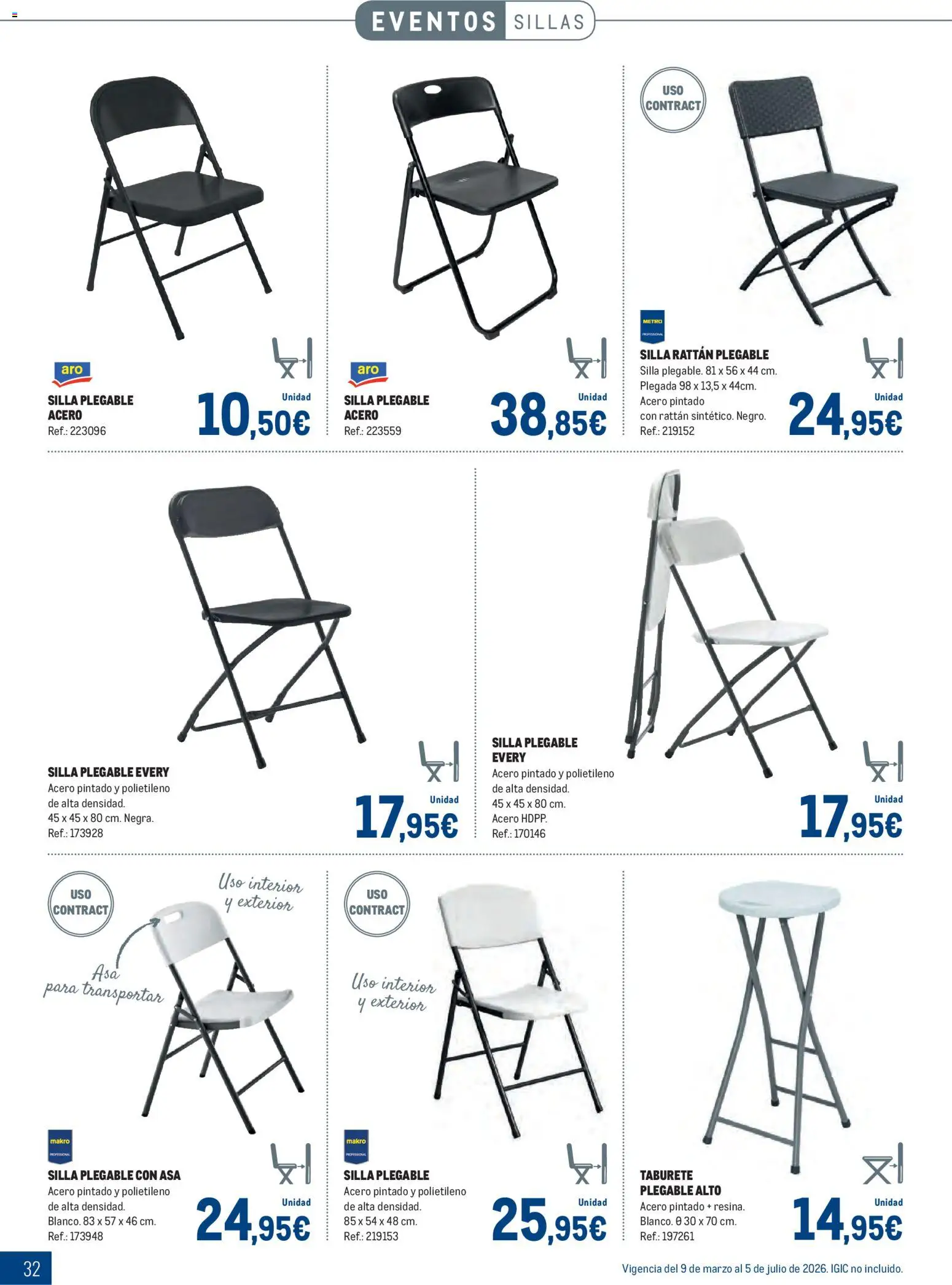 Makro - Especial Terrazas Canarias │ válido desde el 09.03.2026 | Página: 32 | Productos: Taburete, Silla