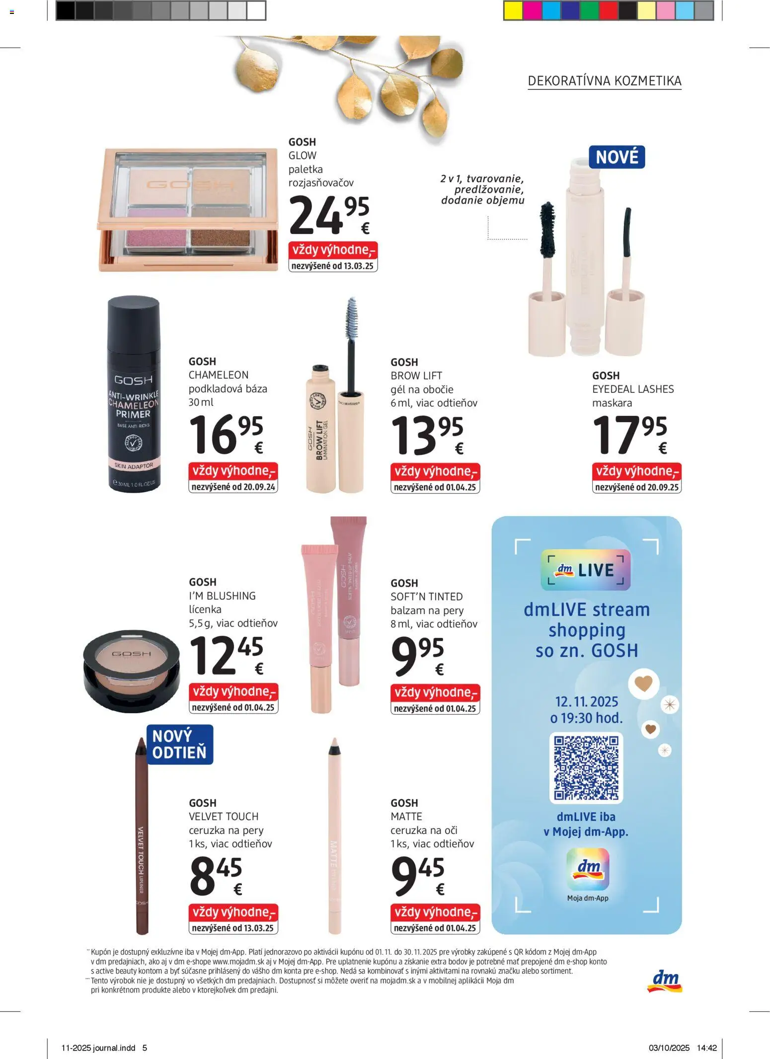 Nové dm drogerie akcie – leták je platný od 01.11.2025 | Strana: 5 | Produkty: Lícenka, Ceruzka na oči, Ceruzka