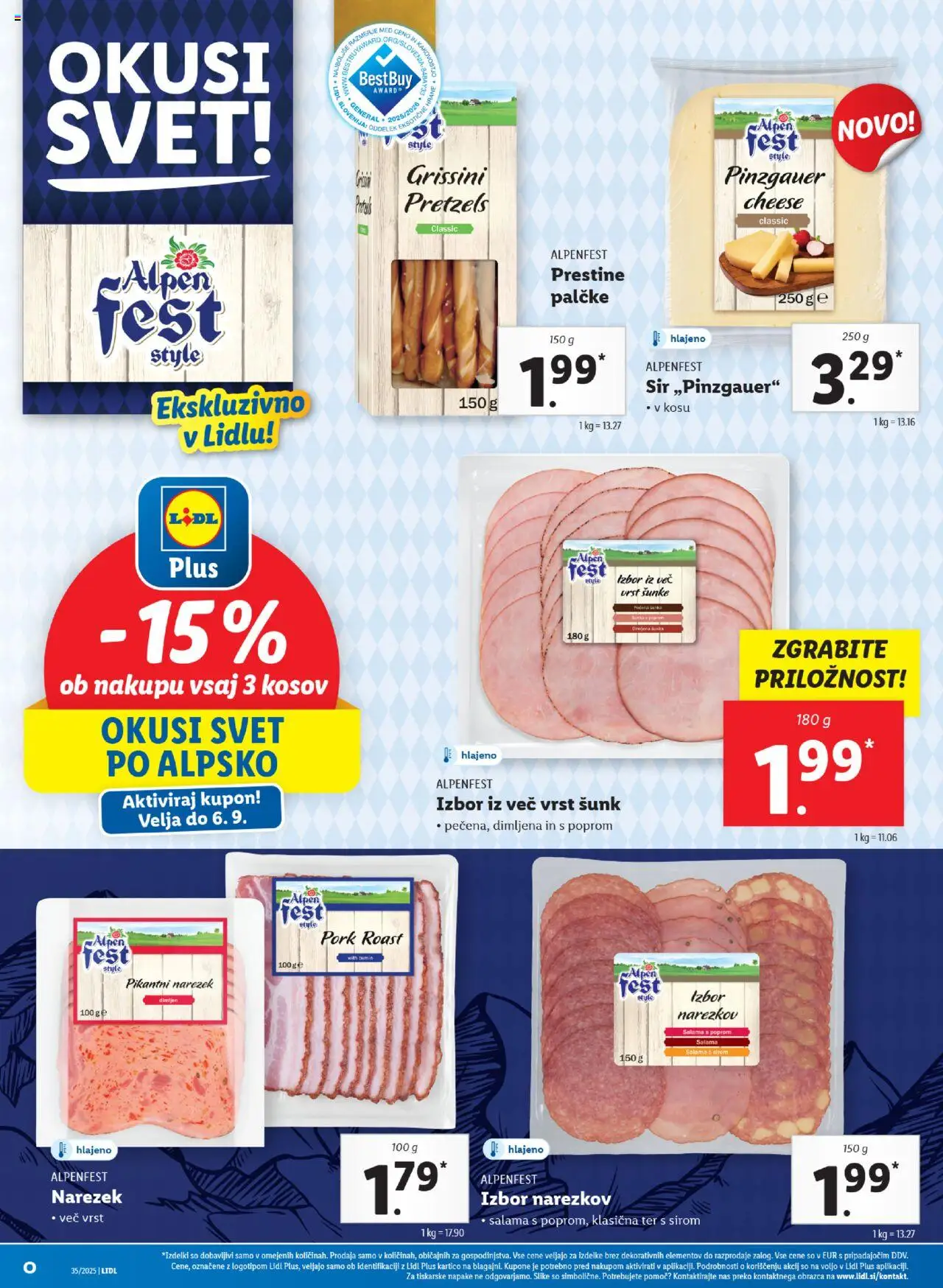 Lidl katalog │ velja od 28.08.2025 | Stran: 48 | Izdelki: Narezek, Sir, Salama