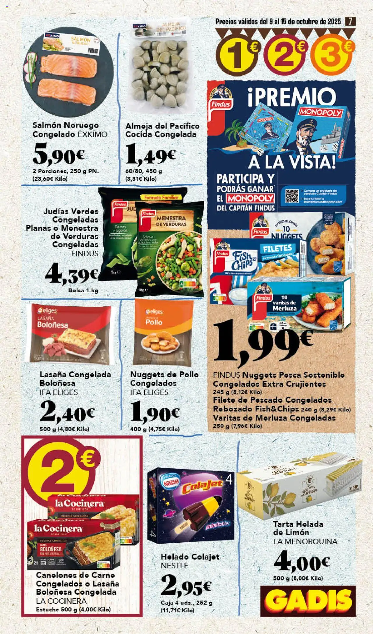 Gadis folleto │ válido desde el 09.10.2025 | Página: 7 | Productos: Pescado, Bolsa, Lasaña, Nuggets