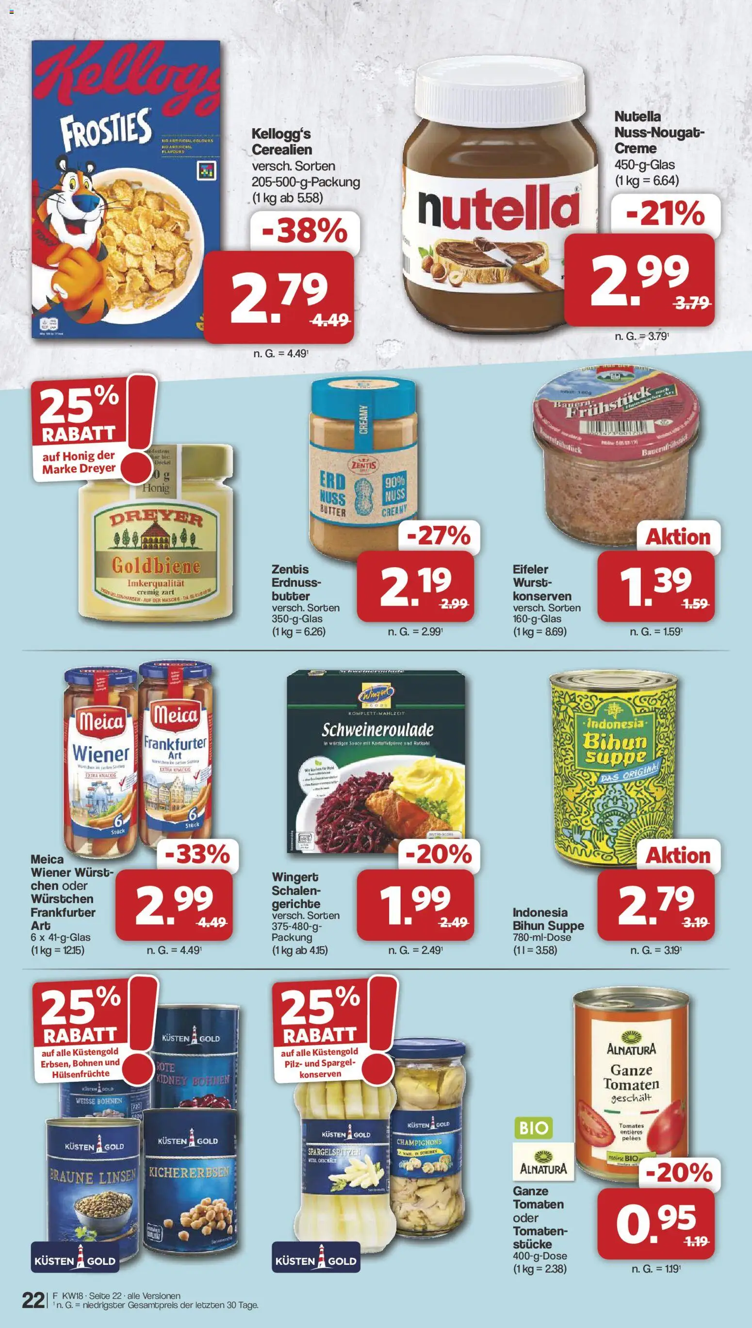 Famila Nordwest Prospekt 	 – gültig ab 27.04.2026 | Seite: 22 | Produkte: Tomaten, Spargel, Creme, Meica