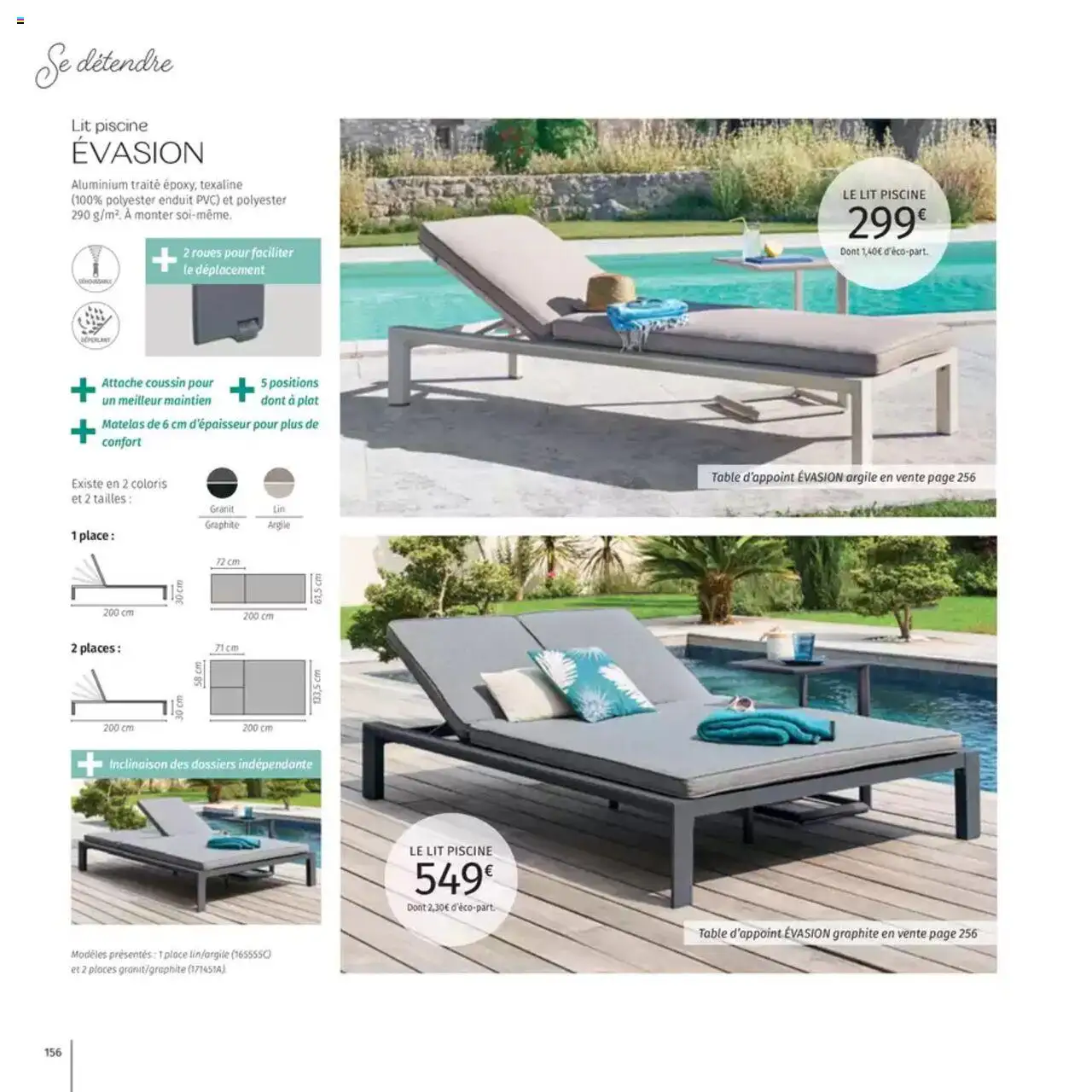  | Page: 156 | Produits: Argile, Lit, Matelas, Table
