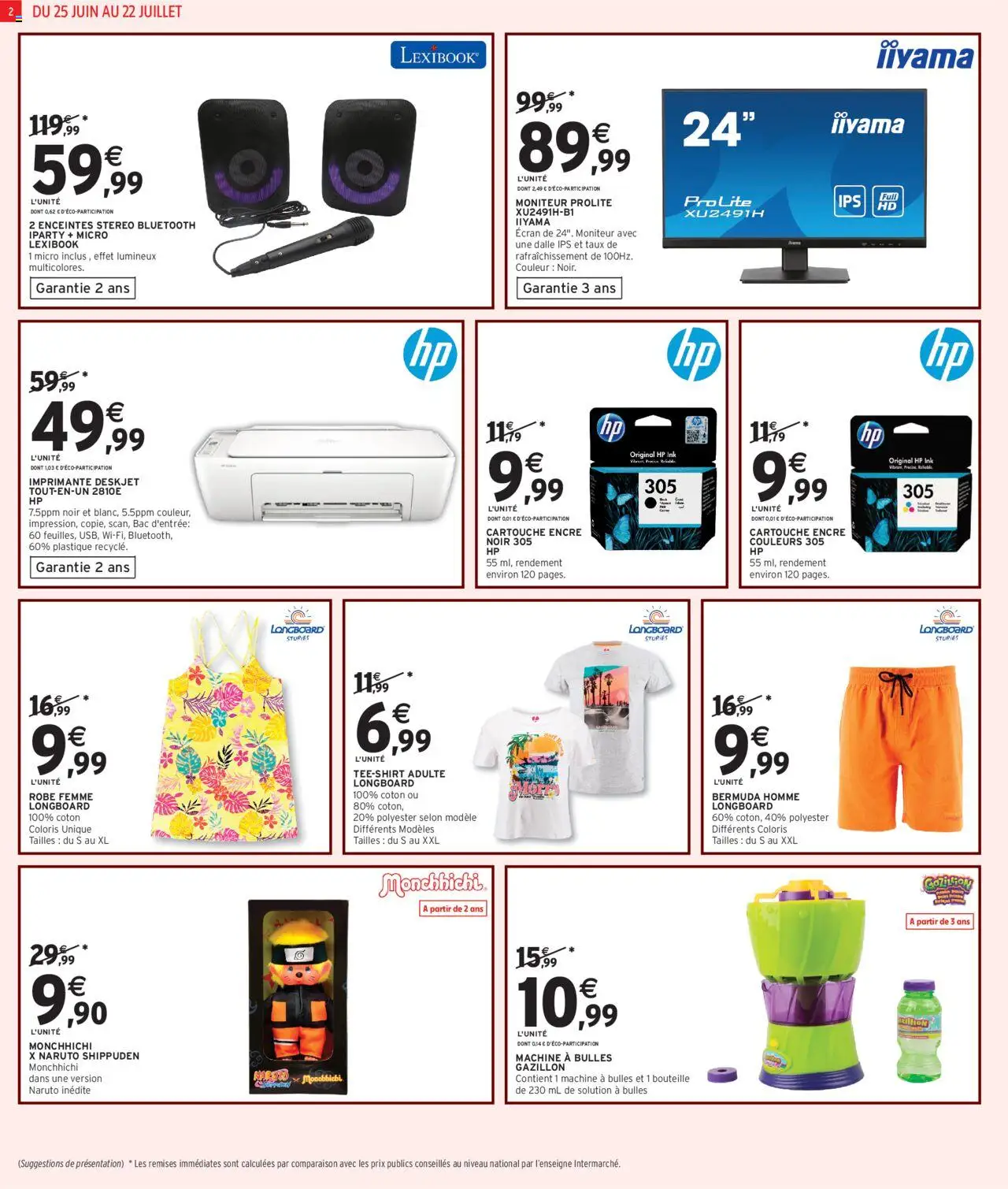  | Page: 2 | Produits: Bermuda, Moniteur, Imprimante, Cartouche