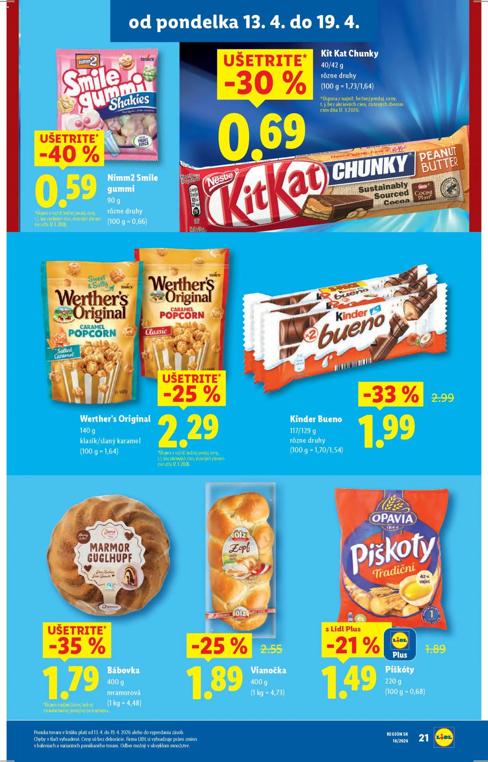Nové Lidl akcie – leták je platný od 13.04.2026 | Strana: 23 | Produkty: Vianočka, Kinder, Kinder Bueno