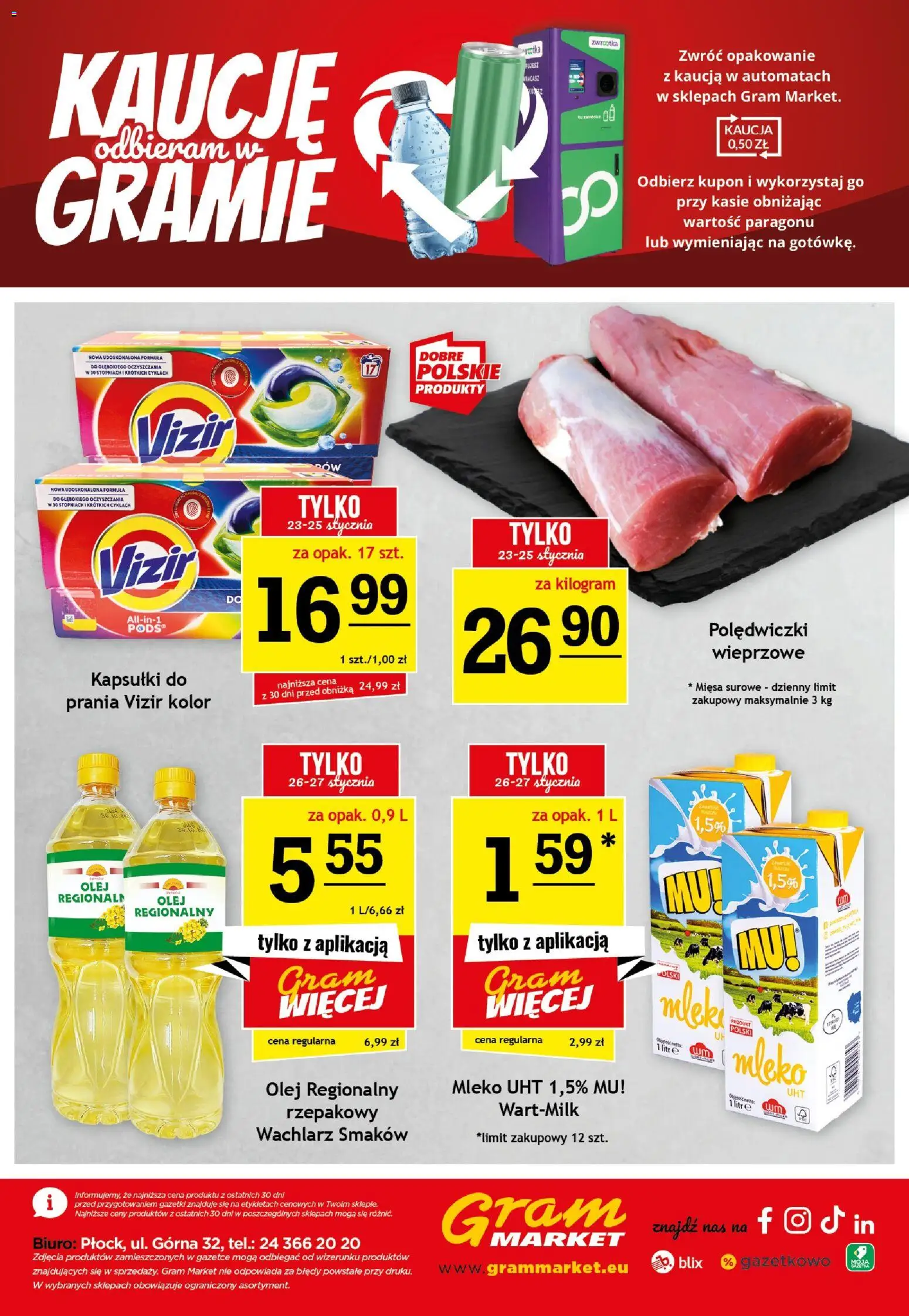 Gram Market Gazetka od 21.01.2026 | Strona: 16 | Produkty: Mleko, Olej