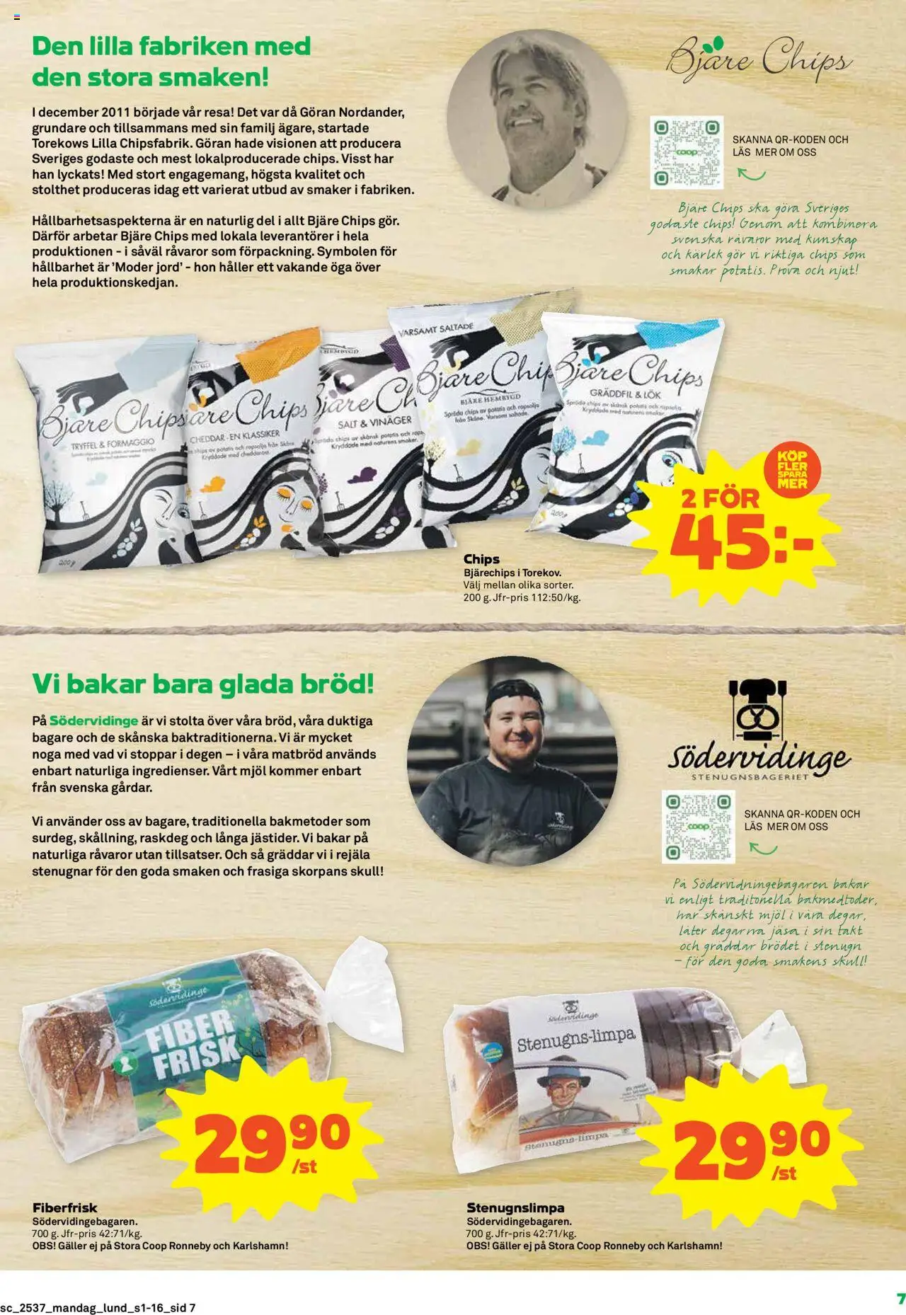 Stora Coop reklamblad aktuell från 08.09.2025 | Sida: 7 | Produkter: Salt, Chips, Cheddar, Bröd