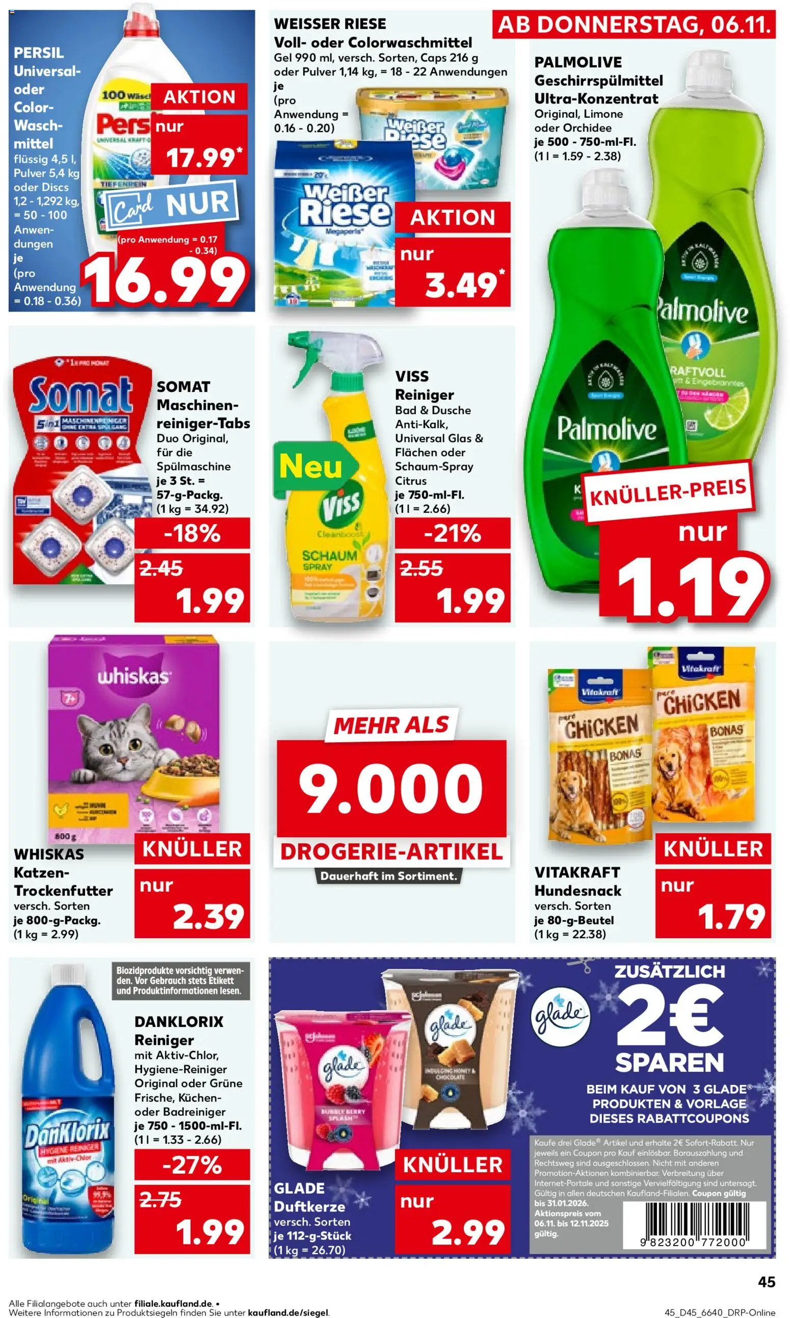 Kaufland prospekt Stuttgart	 – gültig ab 09.11.2025 | Seite: 45 | Produkte: Orchidee, Geschirrspülmittel, Kuchen, Whiskas