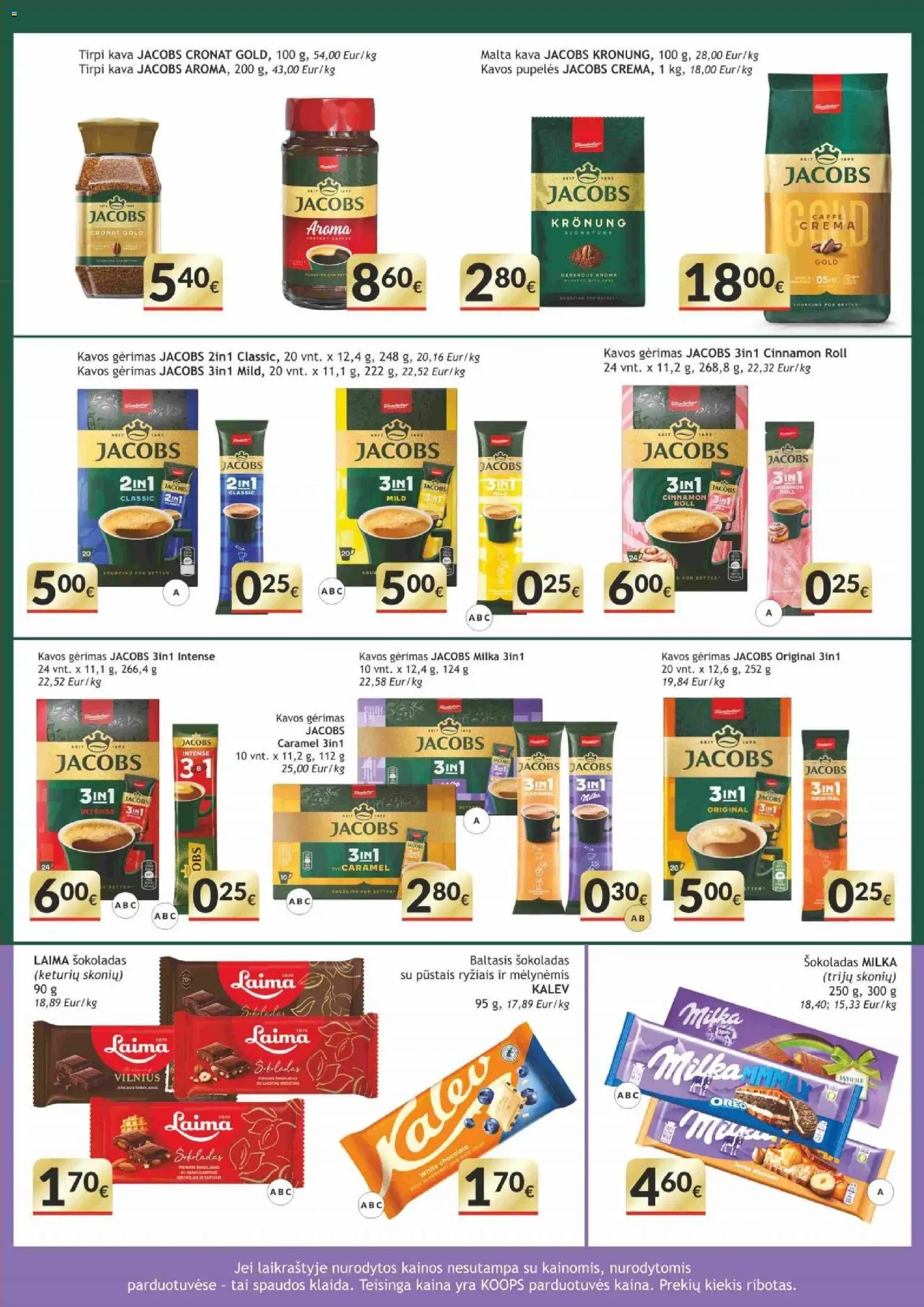 Koops akcijos nuo 09.03.2026 | Puslapis: 9 | Prekių: Pupelės, Kavos pupelės, Kava, Šokoladas