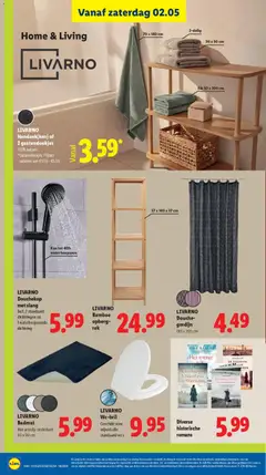 LIVARNO Douche-gordijn, 180 x 200 cm - Voorbeeld van een folder van Lidl, geldig van 27.04.2026 | Pagina: 41 | Producten: Kan, Badmat, Toilet, Douche