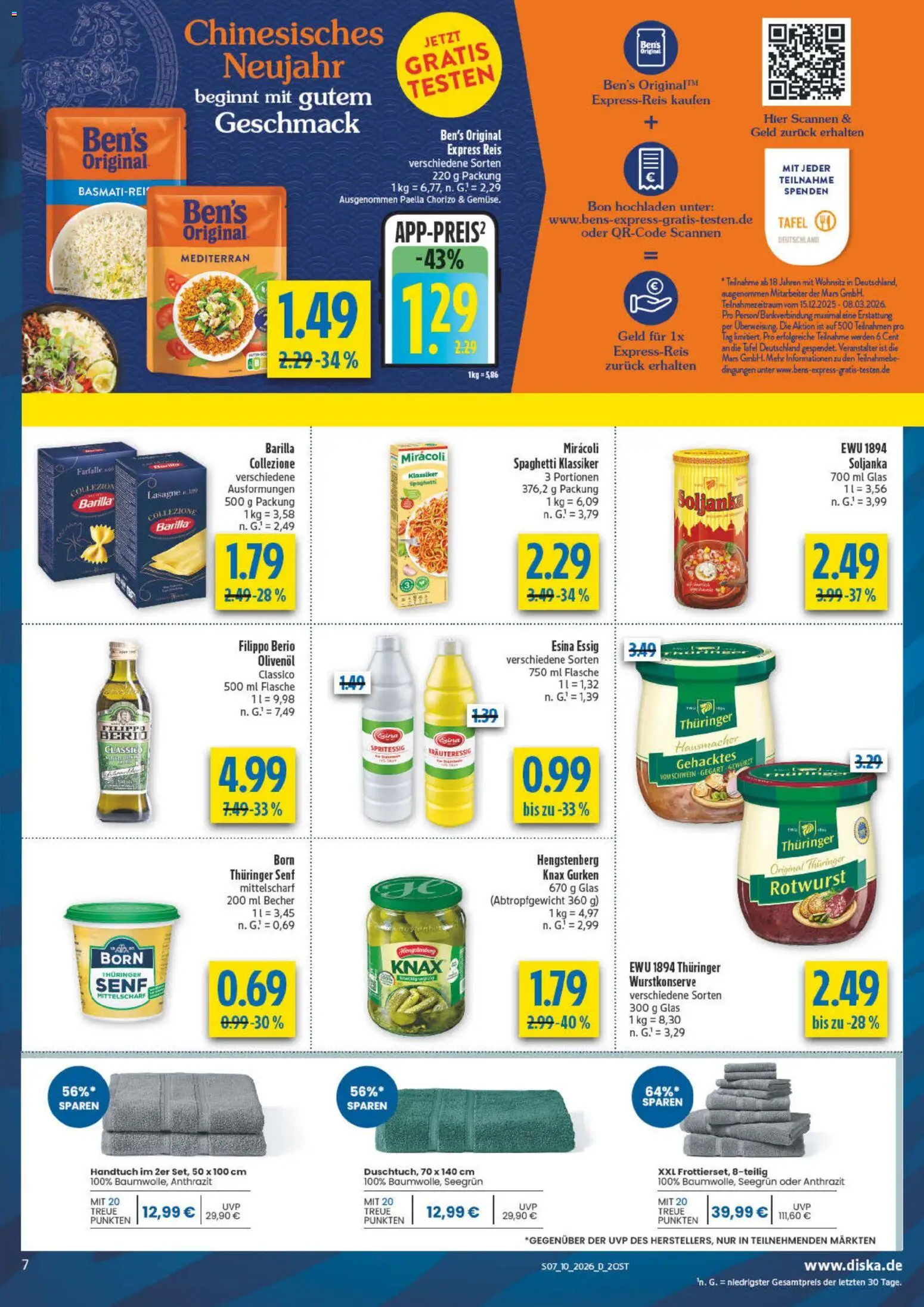 AEZ Prospekt 	 – gültig ab 02.03.2026 | Seite: 7 | Produkte: Barilla, Essig, Olivenol, Gurken