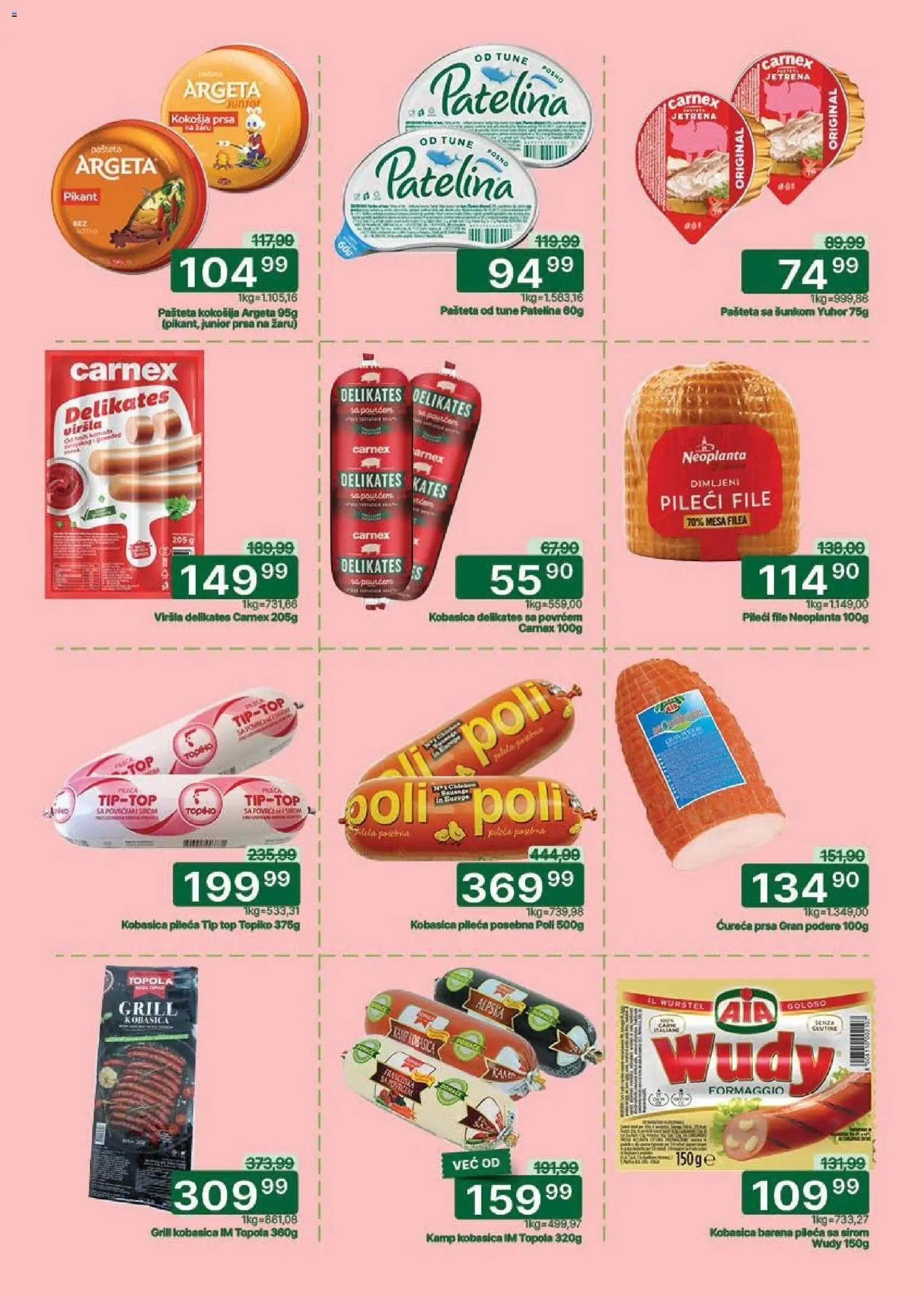 Univerexport katalog - važi od 02.02.2026 | Strana: 6 | Proizvode: Pileći file, Kobasica, Pašteta