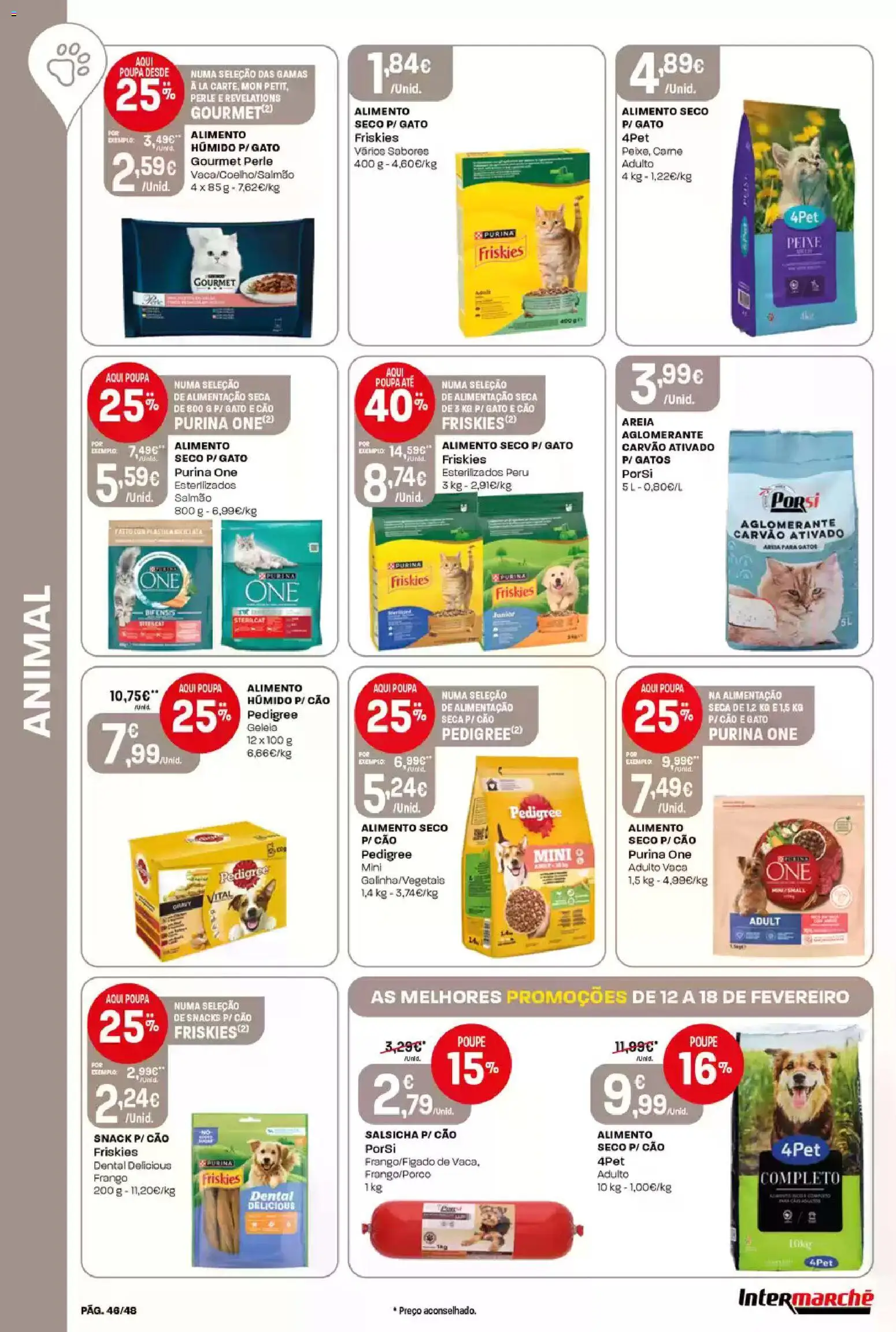 Intermarché folheto │ válido de 12.02.2026 | Página: 45 | Produtos: Peru, Salmão, Salsicha, Peixe