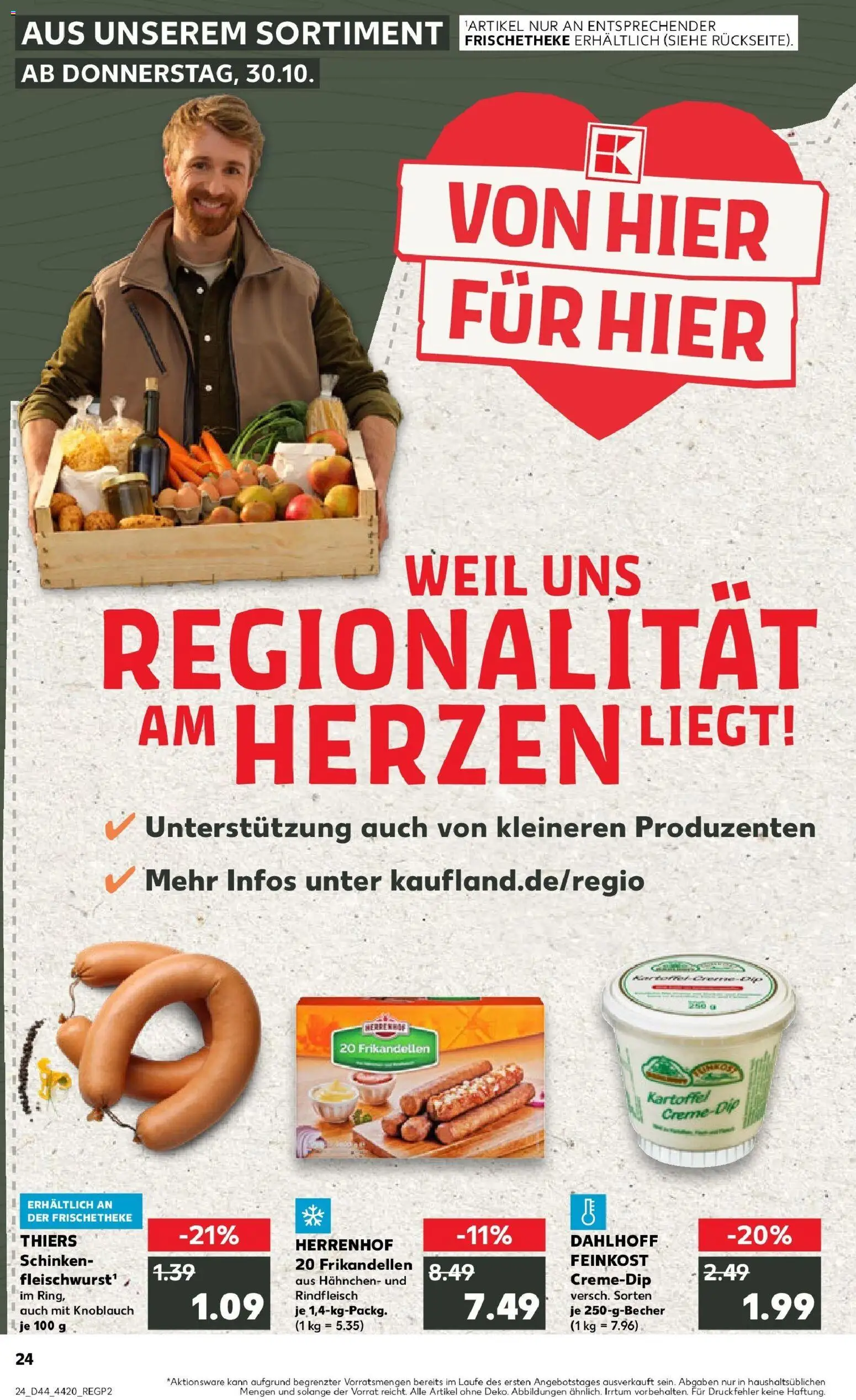 Kaufland prospekt Dortmund	 – gültig ab 30.10.2025 | Seite: 24 | Produkte: Hahnchen, Knoblauch, Schinken, Rindfleisch