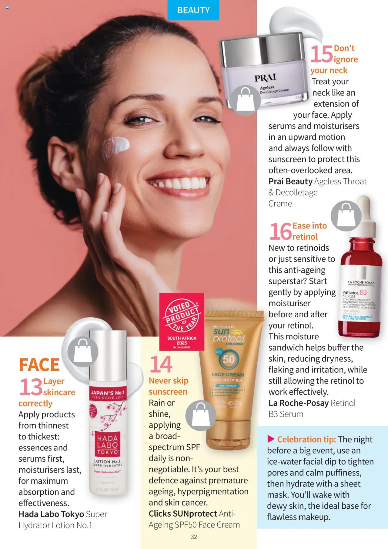 Clicks - Clubcard Magazine │ valid from 01.08.2025 | Page: 32 | Products: Serum, Cream, Water, Lotion