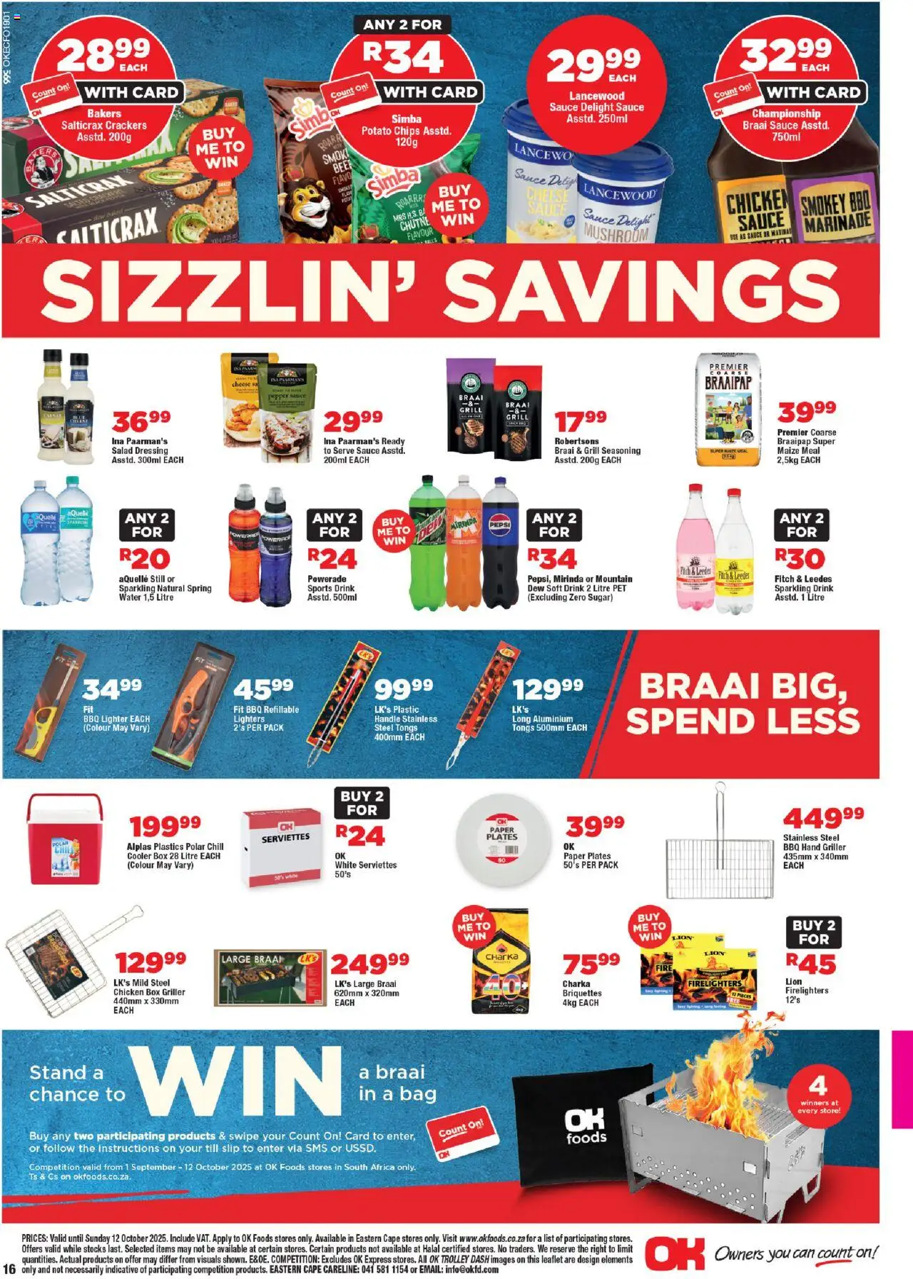 New OK Foods catalogue – valid from 24.09.2025 | Page: 16 | Products: Bag, Box, Water, Griller