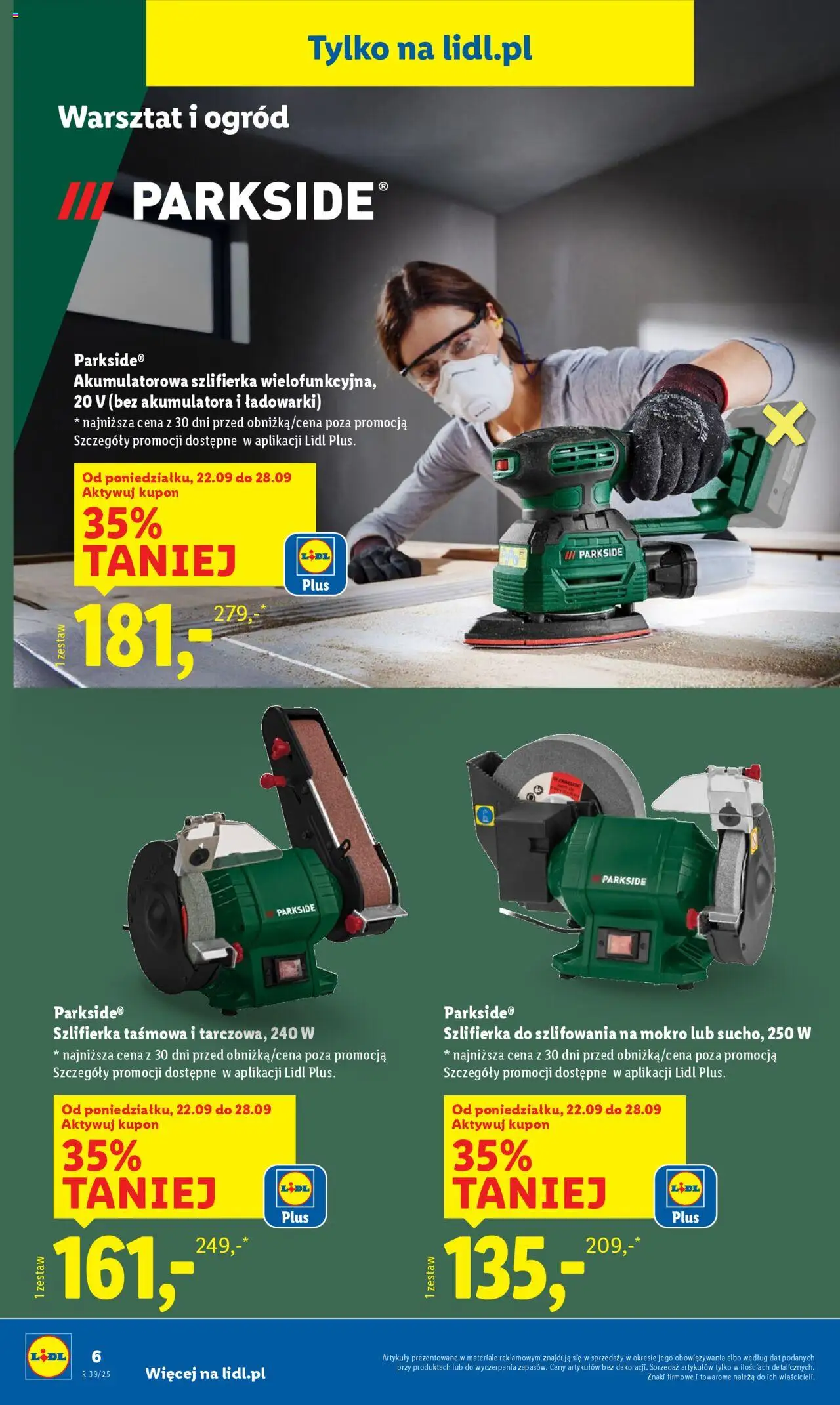 Lidl Katalog od 22.09.2025 | Strona: 6 | Produkty: Szlifierka