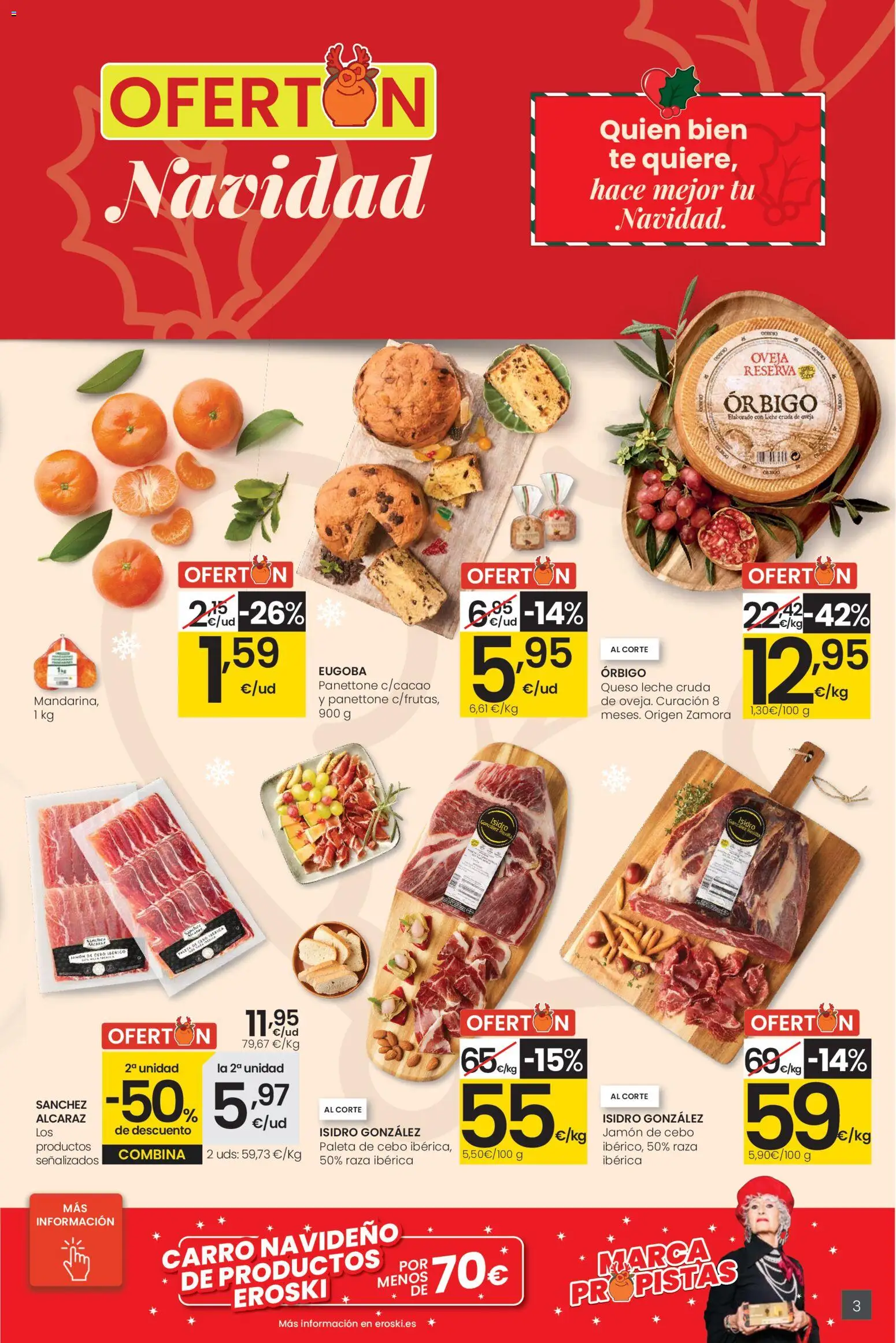 Eroski - City │ válido desde el 18.12.2025 | Página: 3 | Productos: Leche, Queso, Jamón, Té