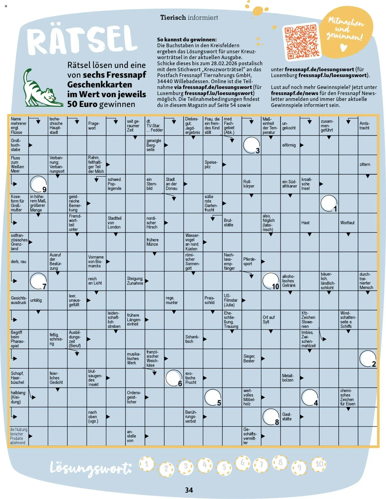 Fressnapf Friends Magazin – gültig ab 01.01.2026 | Seite: 34 | Produkte: Spiel, Milch, Käse, Wasser