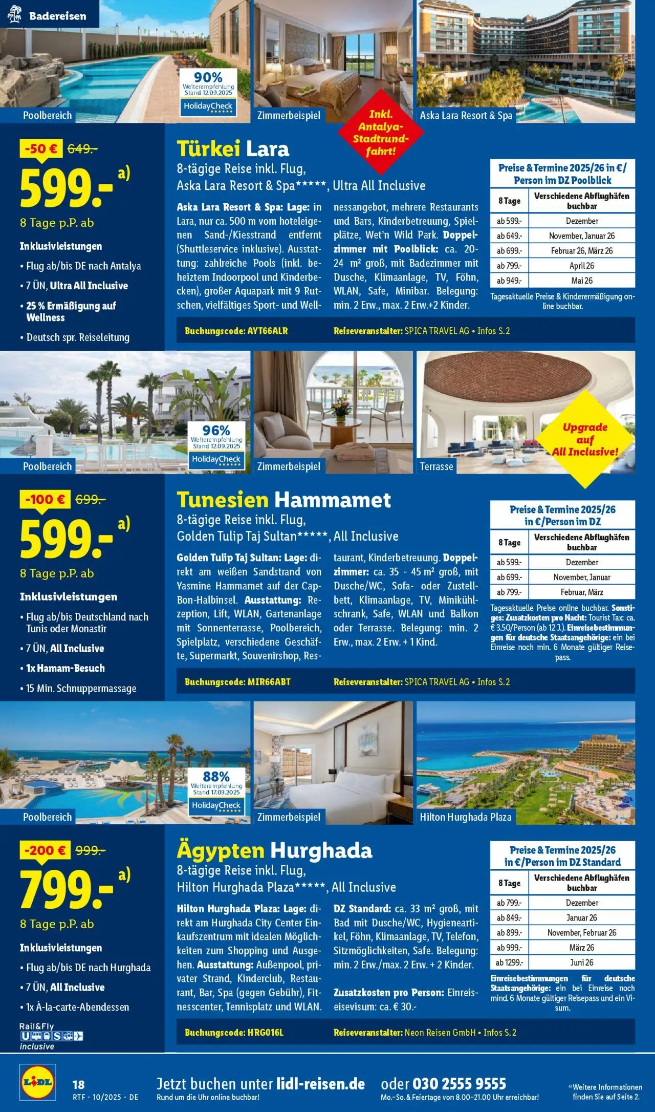 Lidl Reisen Oktober/November Reise-Highlights – gültig ab 13.10.2025 | Seite: 18 | Produkte: Spiel, Sofa, Bad, Uhr