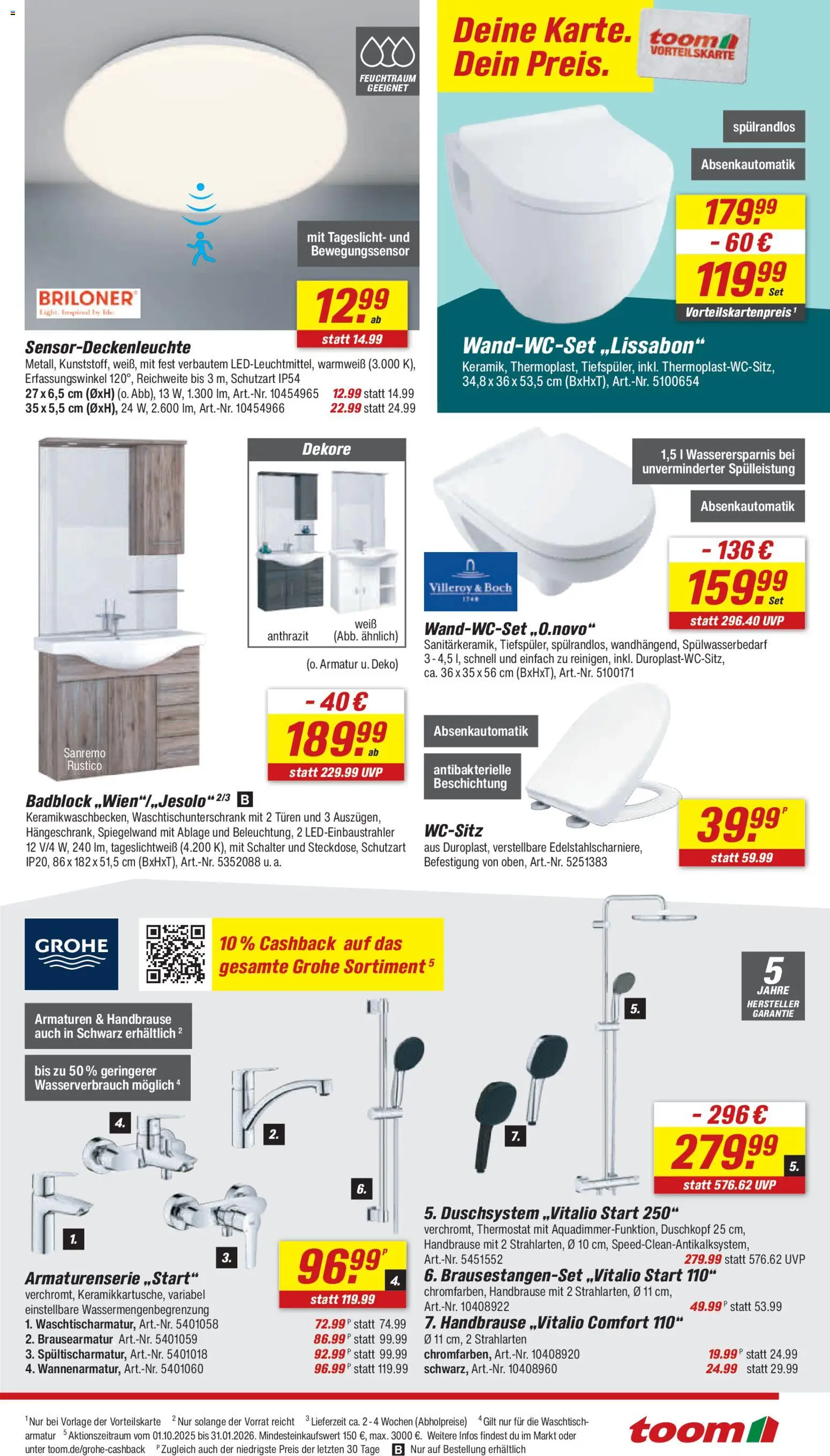Toom Baumarkt Prospekt 	 – gültig ab 15.11.2025 | Seite: 17 | Produkte: Armatur, Waschtisch, Duschkopf