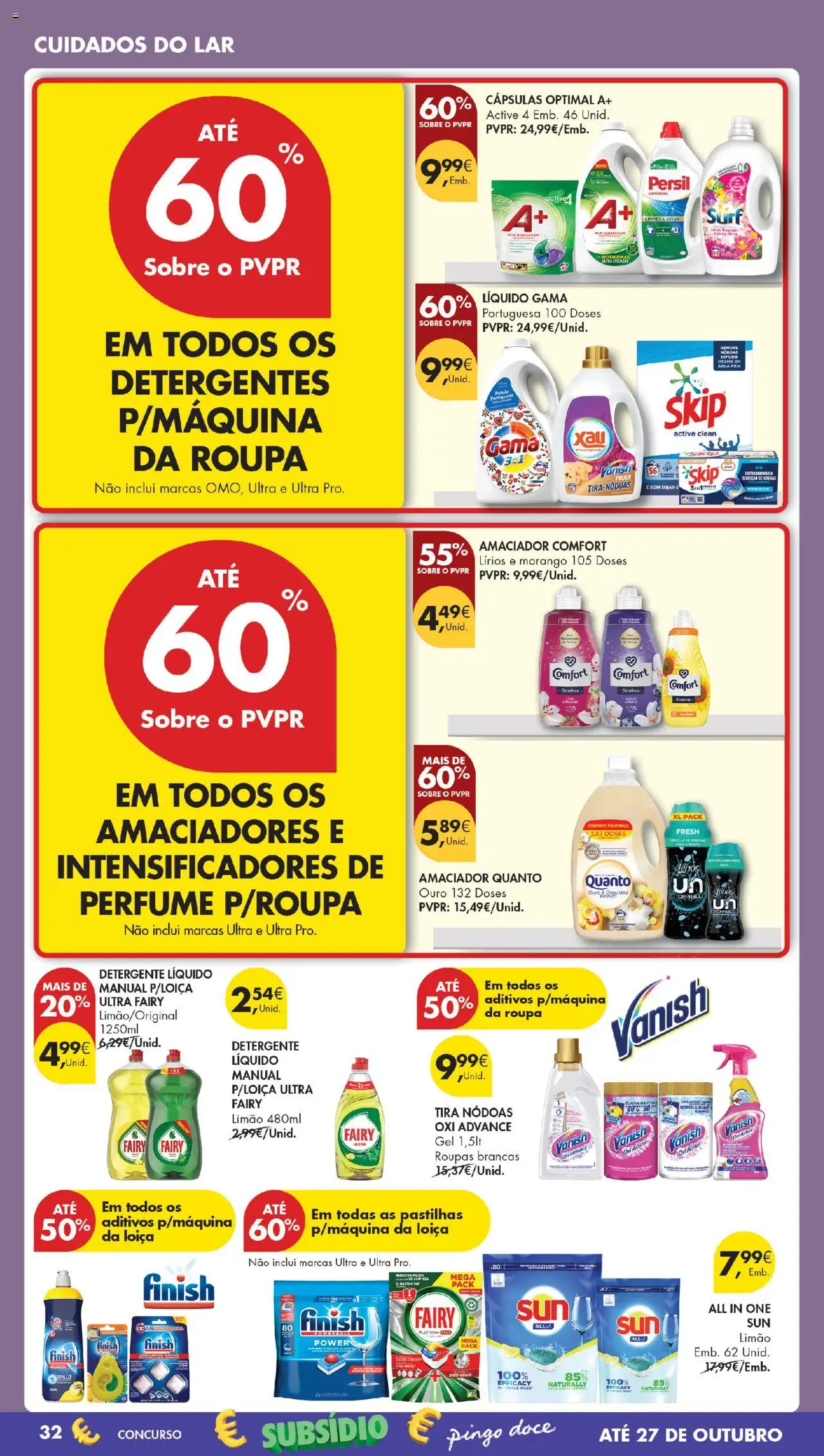 Pingo Doce Poupe Esta Semana Madeira │ válido de 21.10.2025 | Página: 32 | Produtos: Agua, Detergente, Roupas, Persil