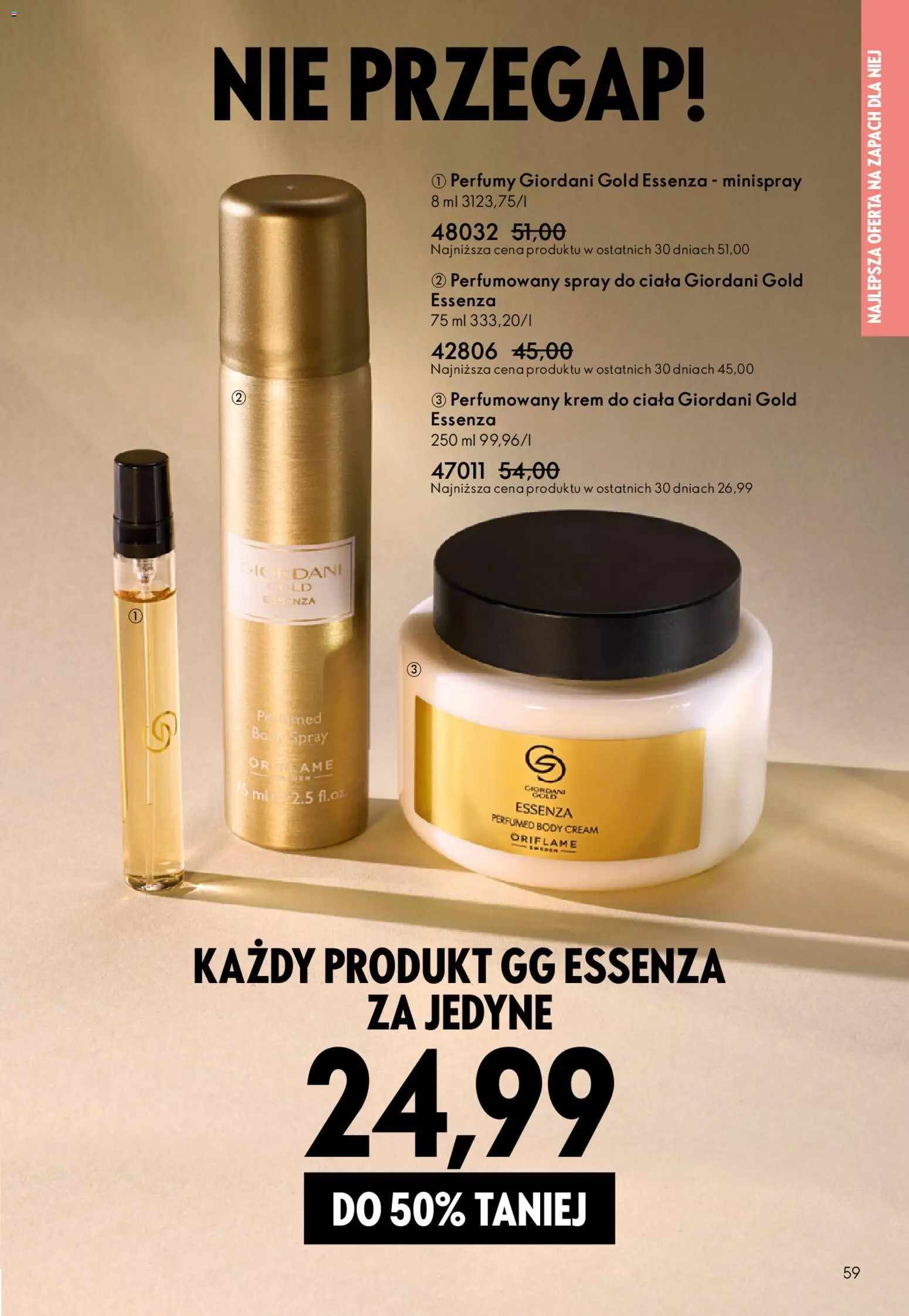 Oriflame Katalog 7 2026 od 06.05.2026 | Strona: 59 | Produkty: Perfumy, Zapach, Krem do ciała, Krem