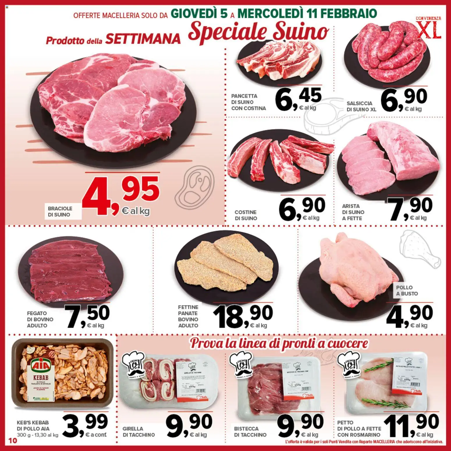 Volantino Todis del 05.02.2026 | Pagina: 10 | Prodotti: Bovino, Petto di Pollo, Rosmarino, Pancetta